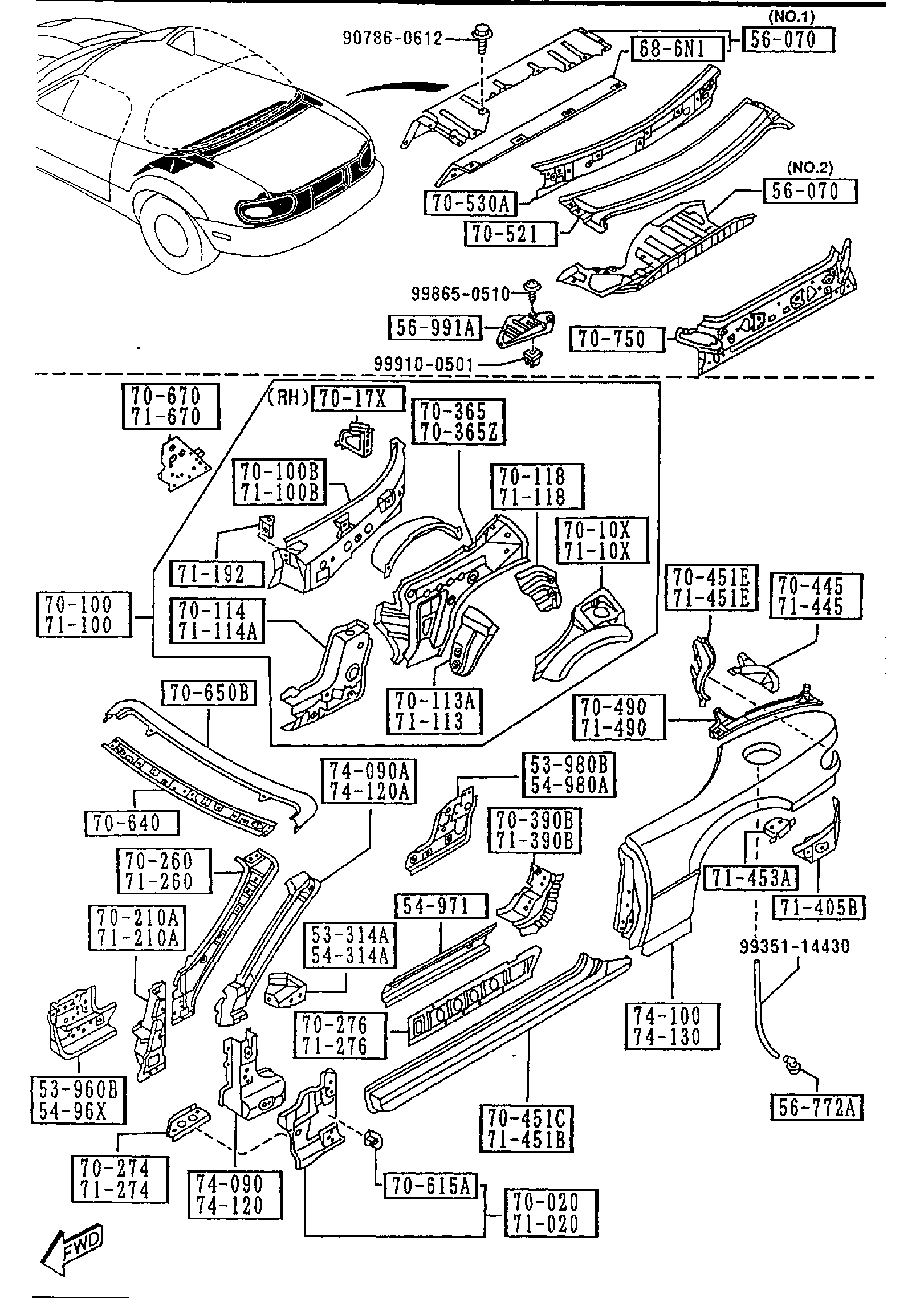 Diagram SIDE PANELS for your 2014 Mazda Mazda6   