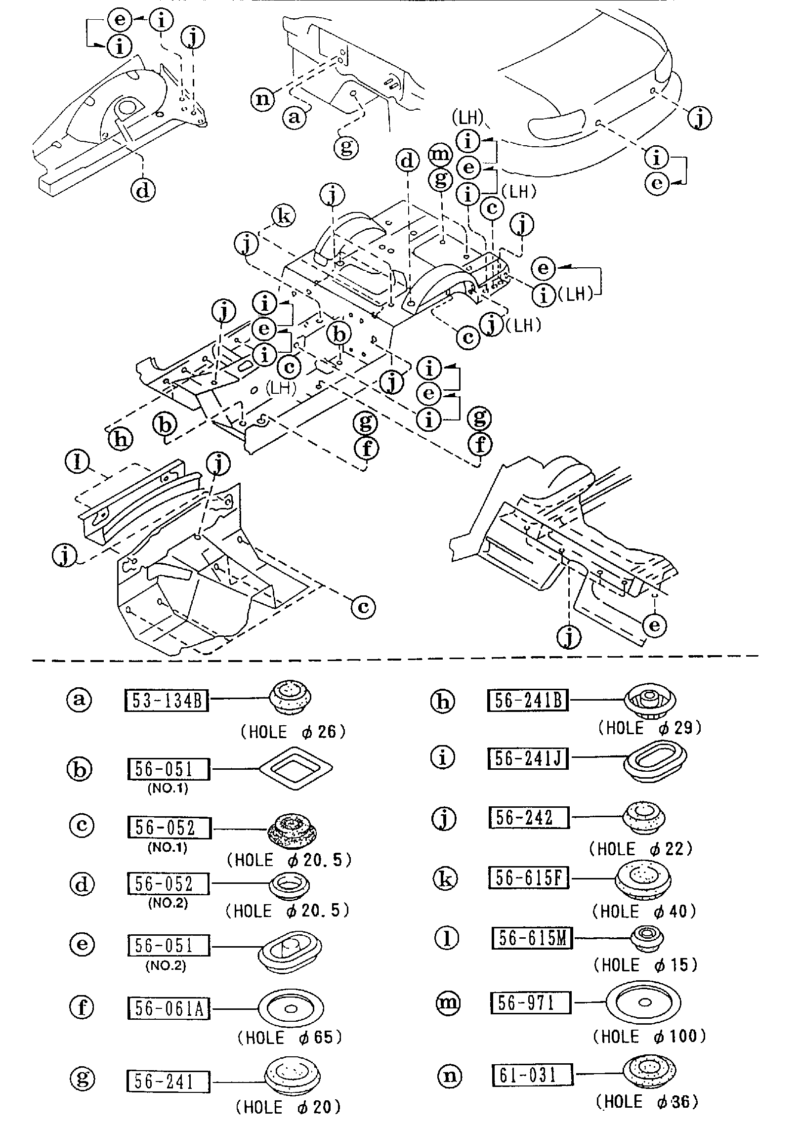 Diagram FLOOR ATTACHMENTS (HOLE COVERS) for your 2007 Mazda Mazda6  HATCHBACK GRAND TOURING 