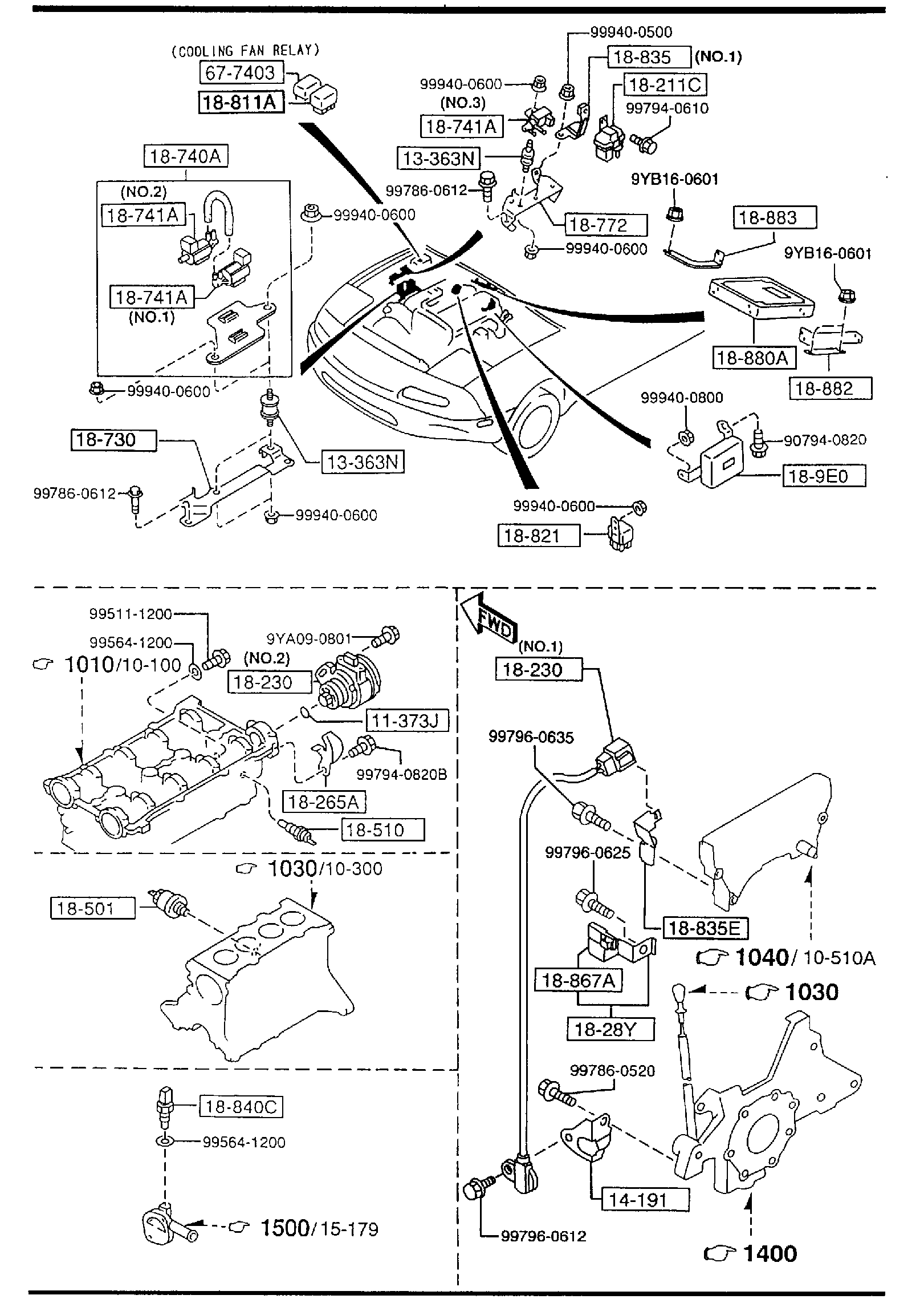 Diagram ENGINE SWITCHES & RELAYS for your 2008 Mazda B2300   