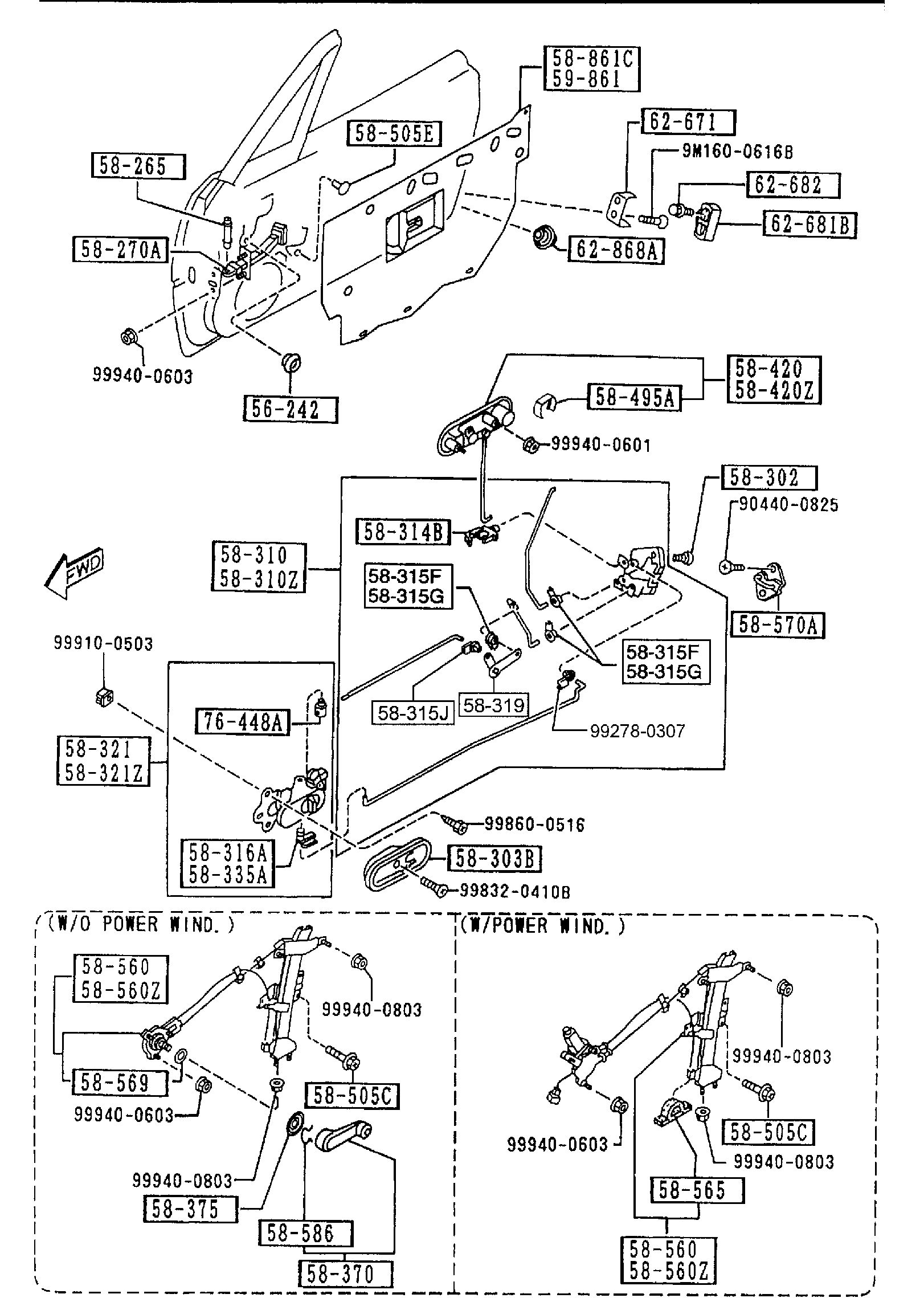 Diagram FRONT DOOR MECHANISMS for your 2011 Mazda MX-5 Miata   