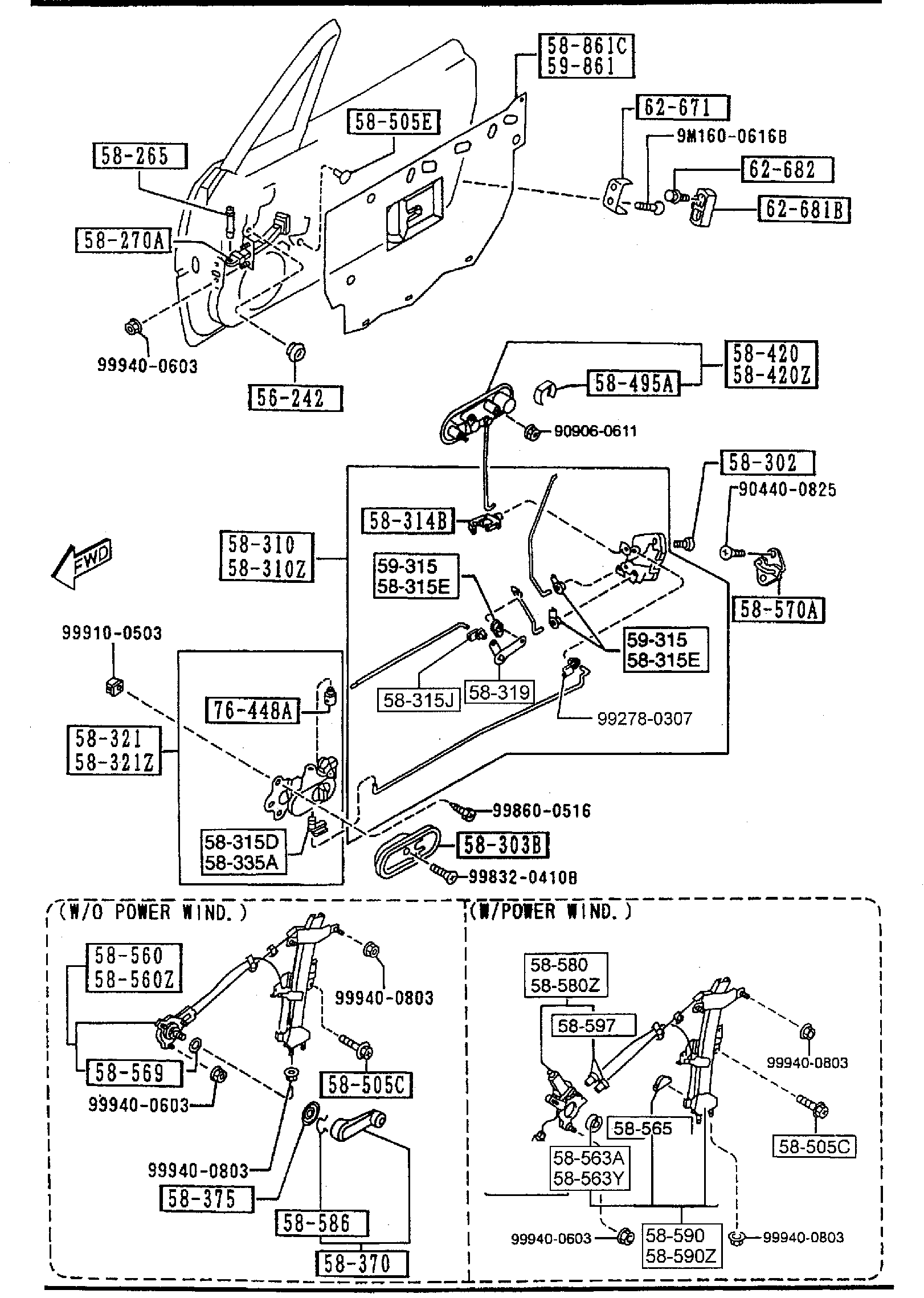 Diagram FRONT DOOR MECHANISMS for your 2011 Mazda MX-5 Miata   