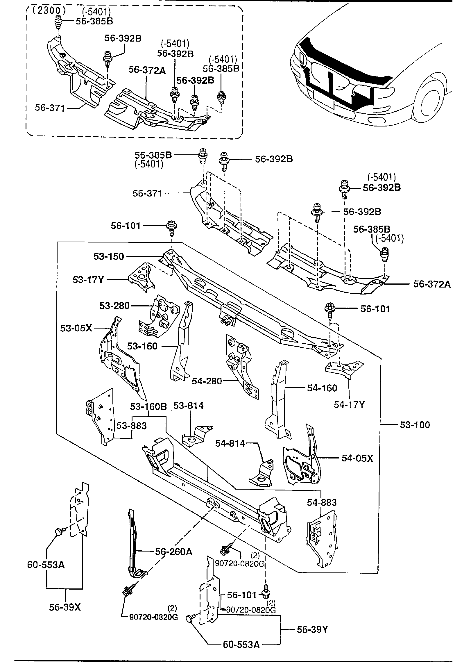 Diagram FRONT PANELS for your 2010 Mazda MX-5 Miata  W/RETRACTABLE HARD TOP P TOURING 