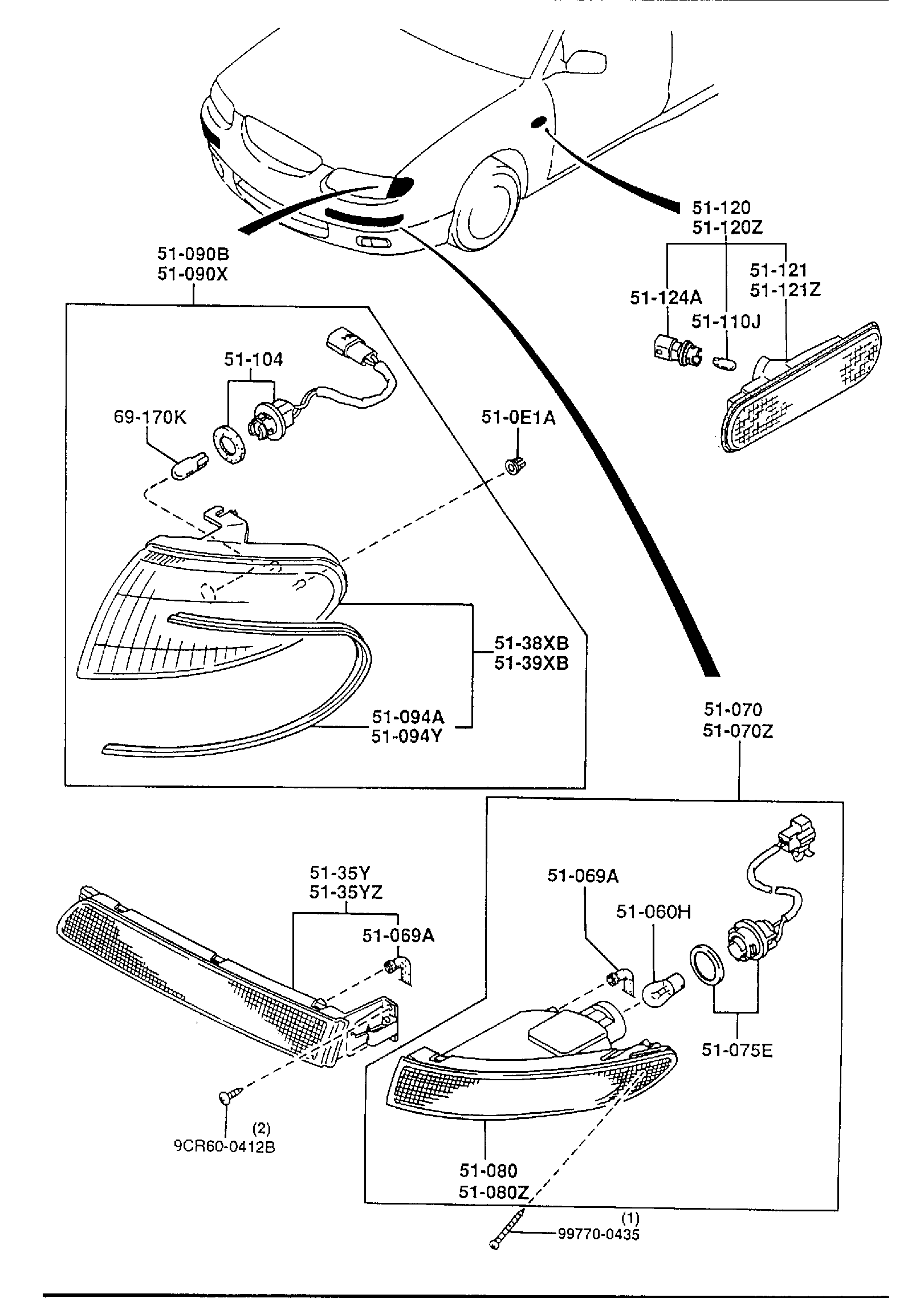 Diagram FRONT COMBINATION LAMPS for your 2012 Mazda Mazda3 2.0L AT 2WD HATCHBACK ITR 