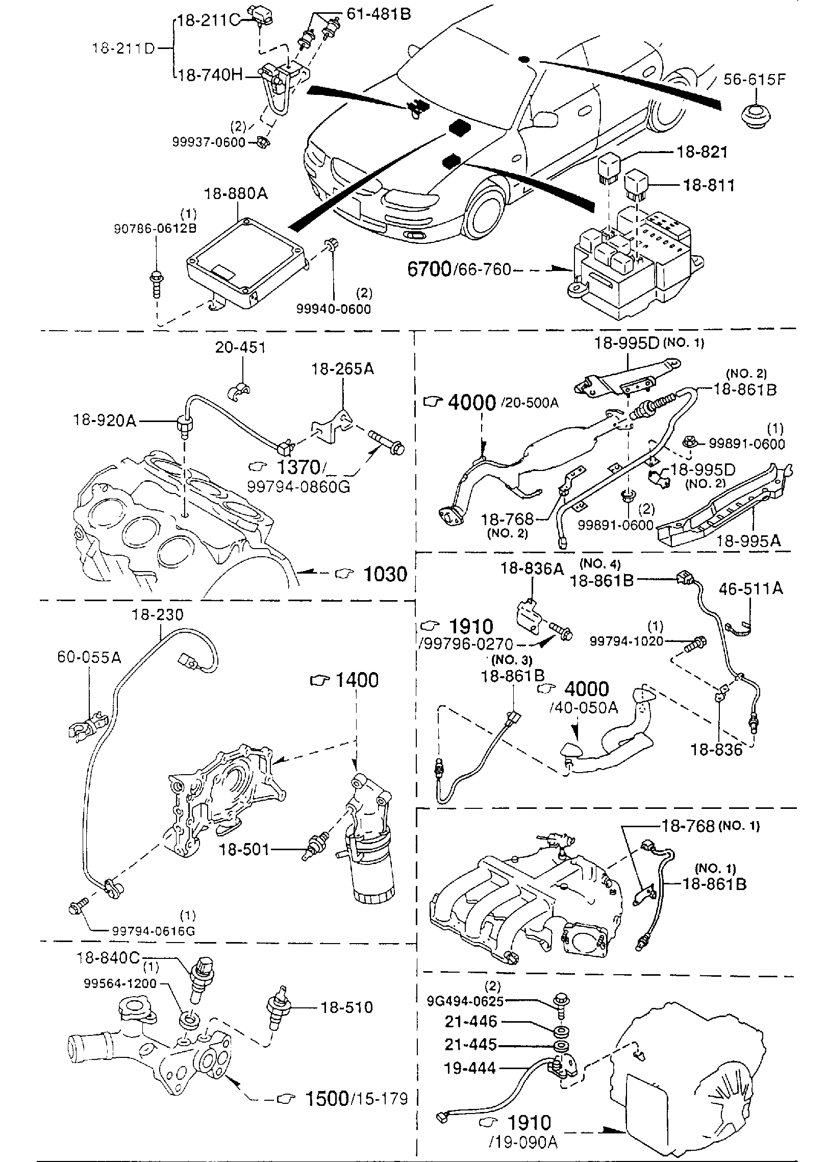 Diagram ENGINE SWITCHES & RELAY (2500CC) for your Mazda