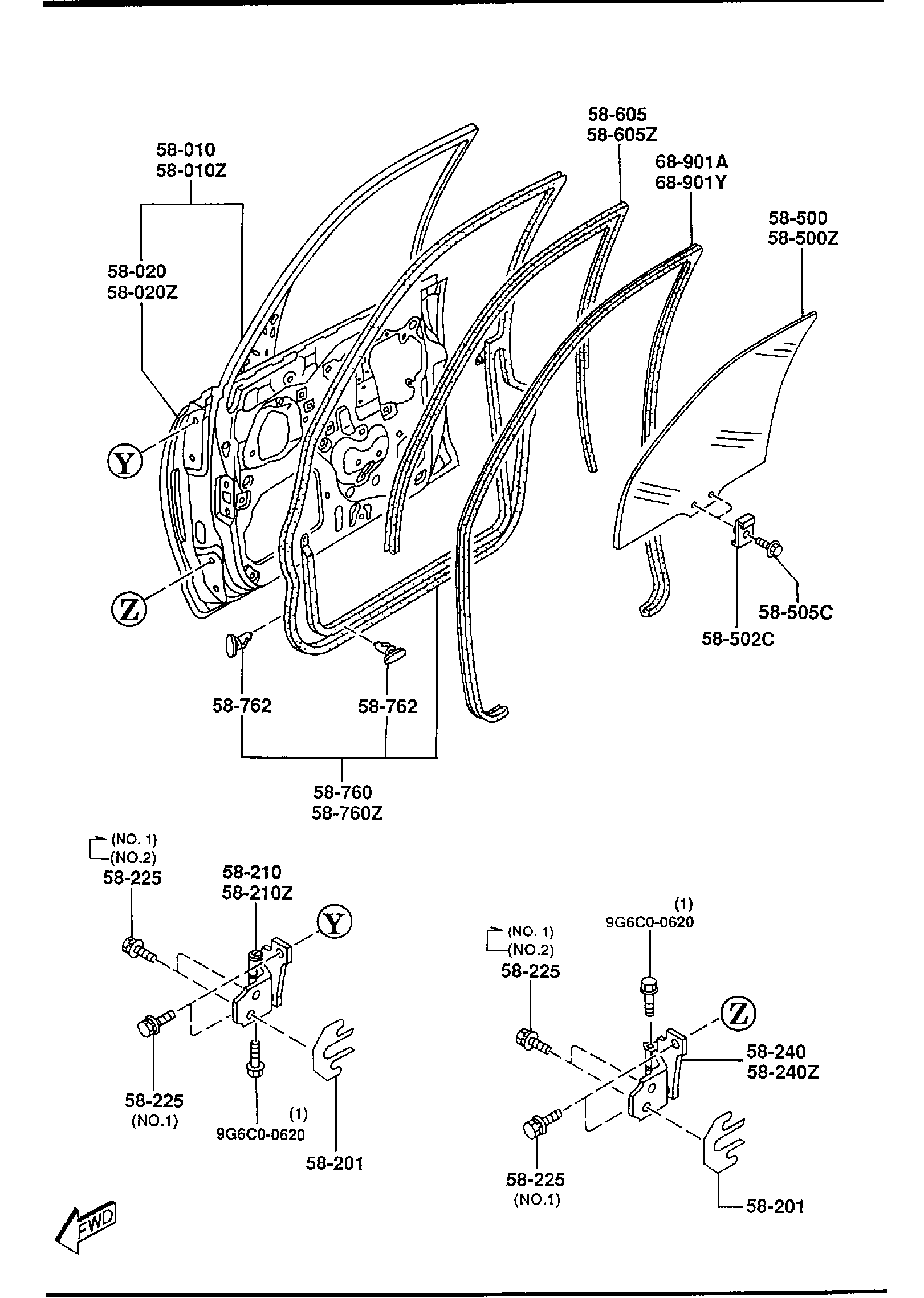 Diagram FRONT DOORS for your 2016 Mazda CX-9   