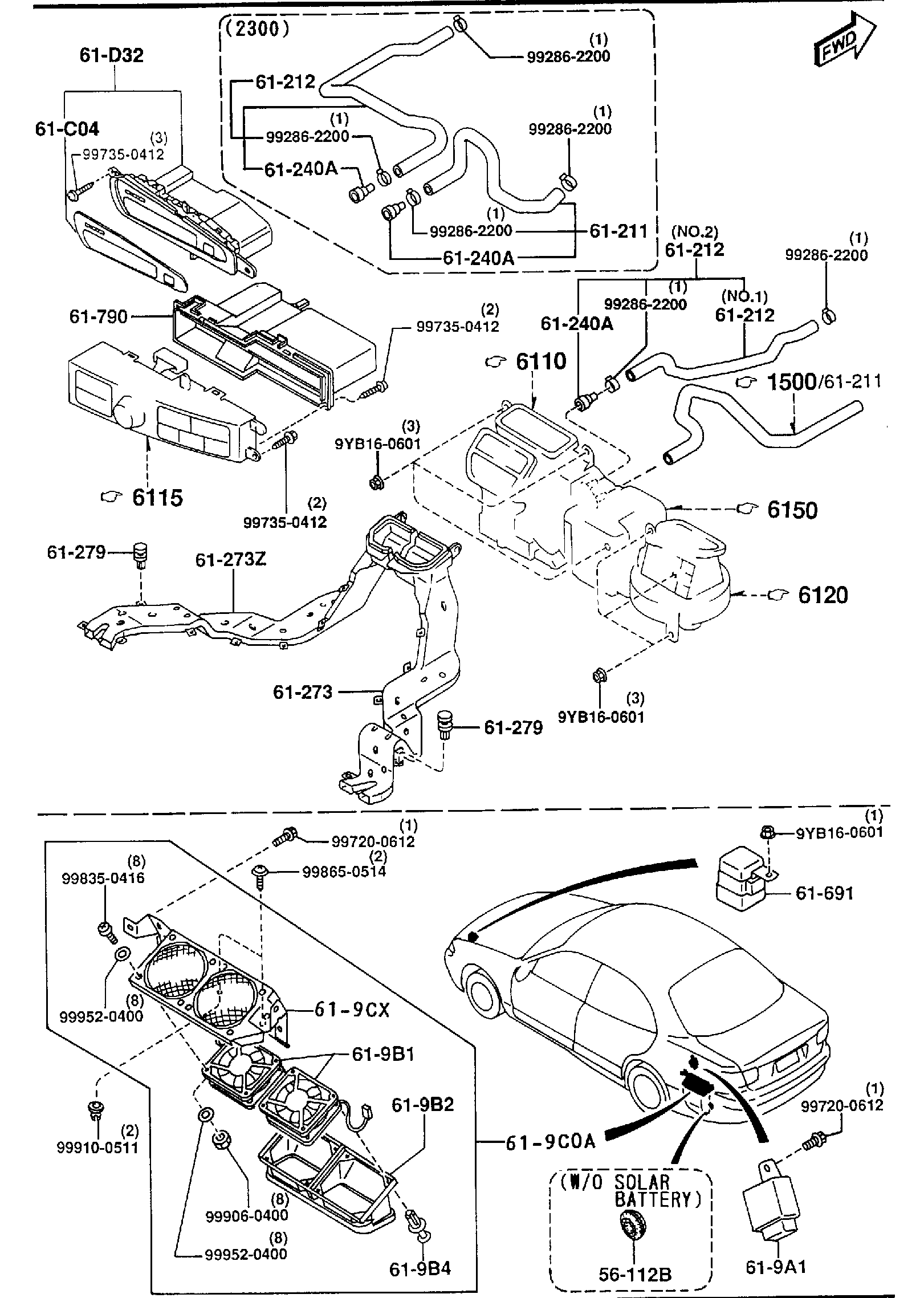 Diagram HEATER for your 2001 Mazda B2300   