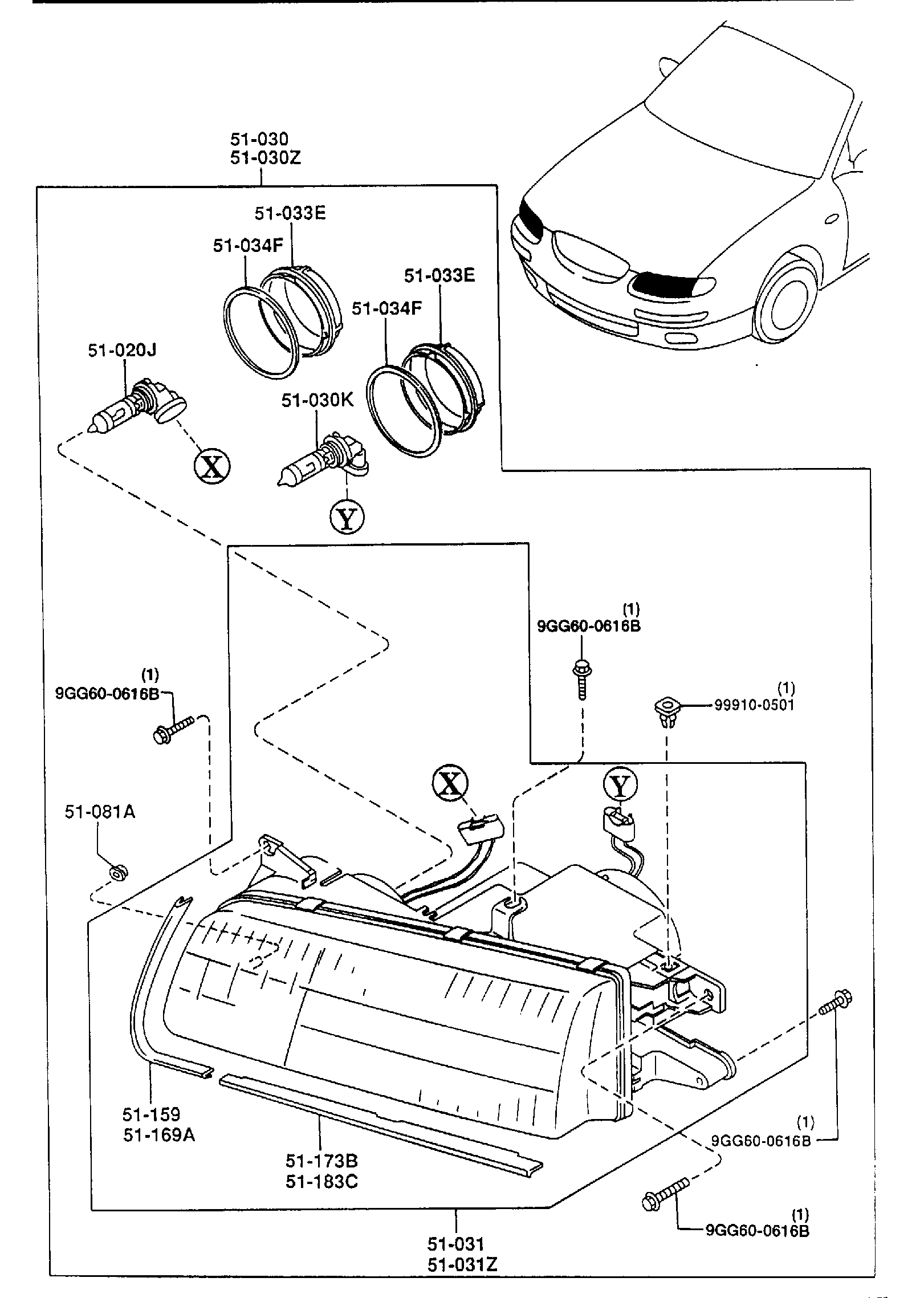 Diagram HEAD LAMPS for your Mazda