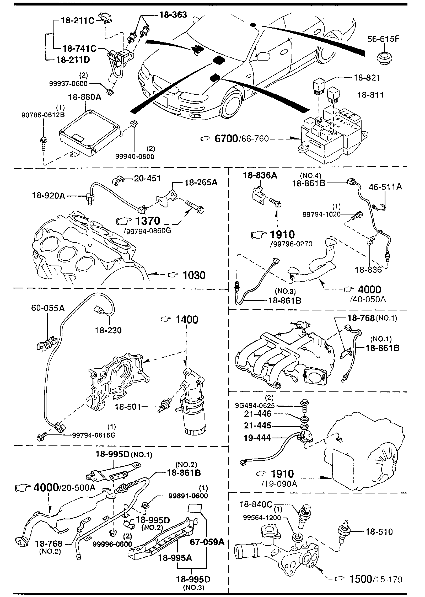Diagram ENGINE SWITCHES & RELAY (2500CC) for your Mazda
