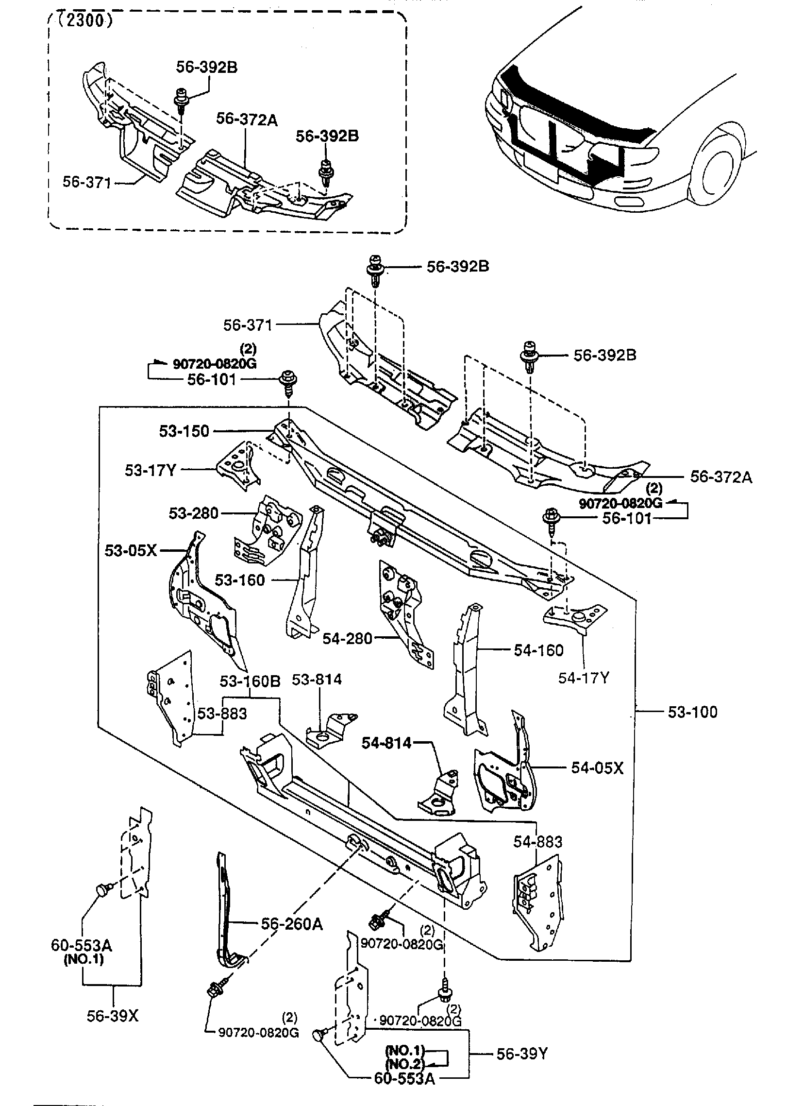 Diagram FRONT PANELS for your 2010 Mazda MX-5 Miata  W/RETRACTABLE HARD TOP P TOURING 