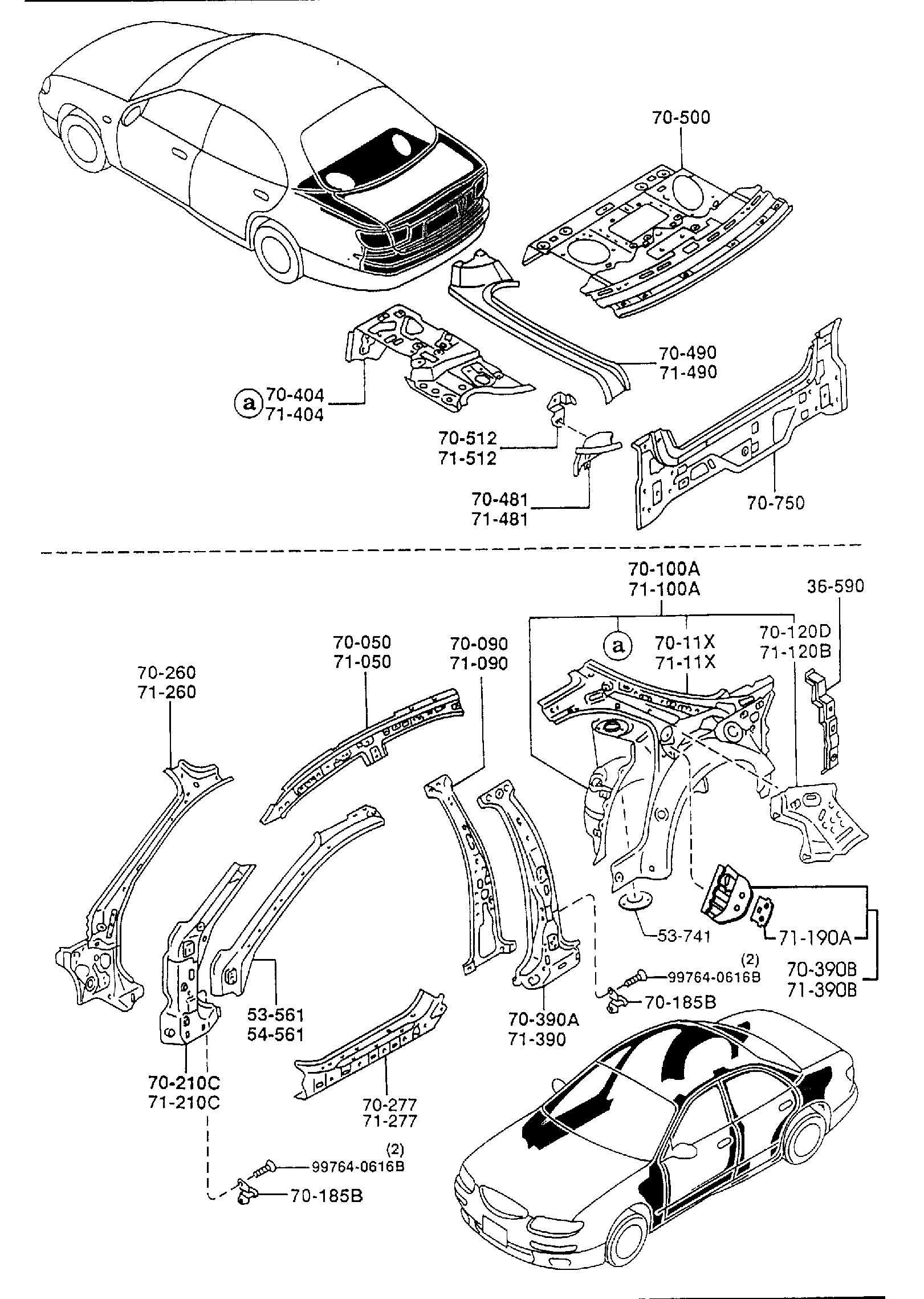 Diagram SIDE PANELS for your 2021 Mazda Mazda6   