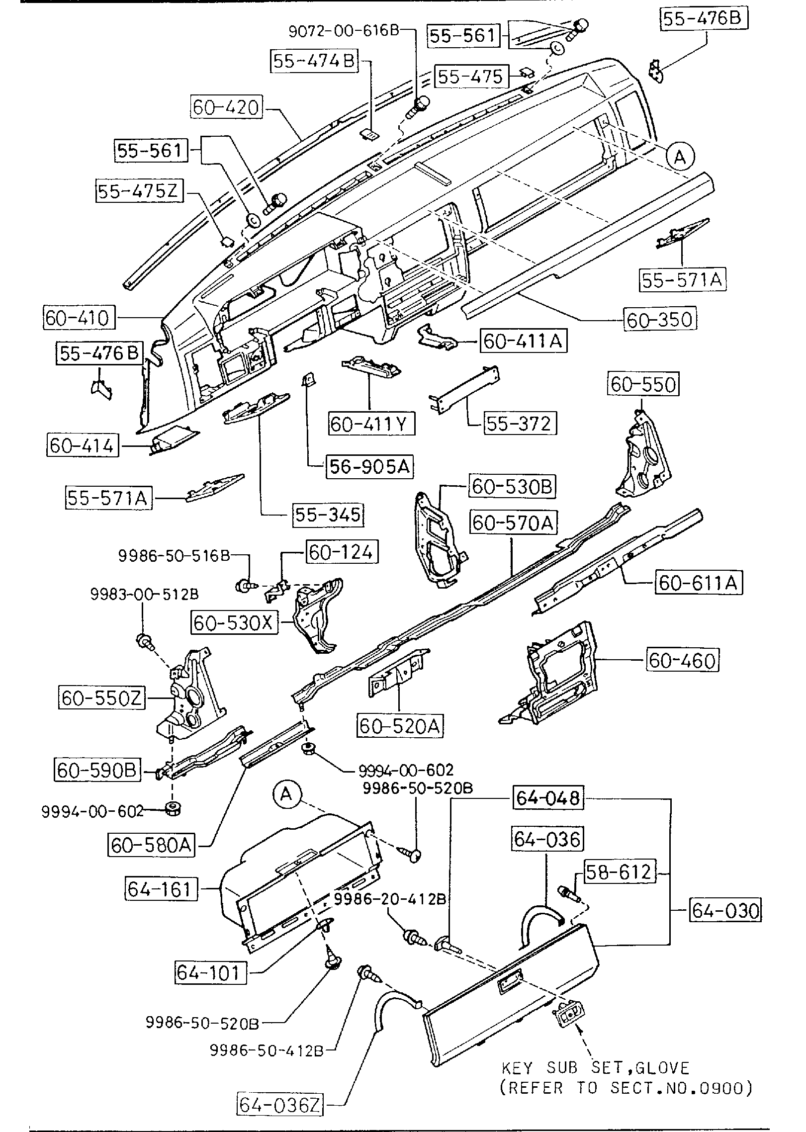 Full size assembly image of DASHBOARD & RELATED PARTS (1/1)