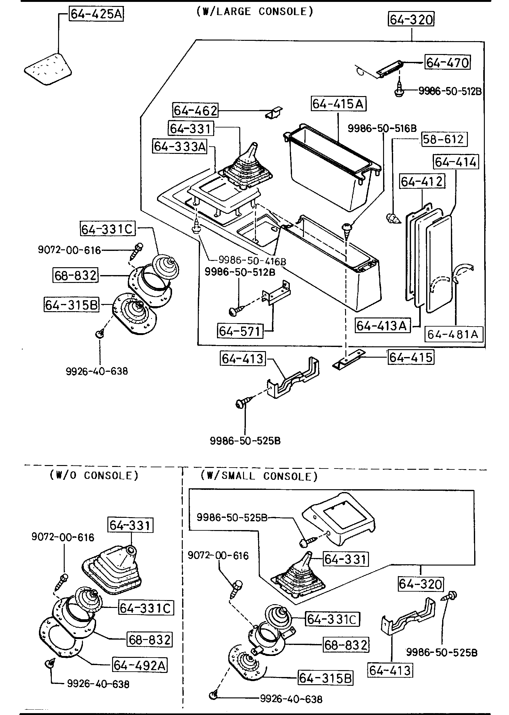 Diagram CONSOLE (MT)(2200CC) for your 1992 Mazda B2600 2.2L MT 4X2 SHORT BED LE 