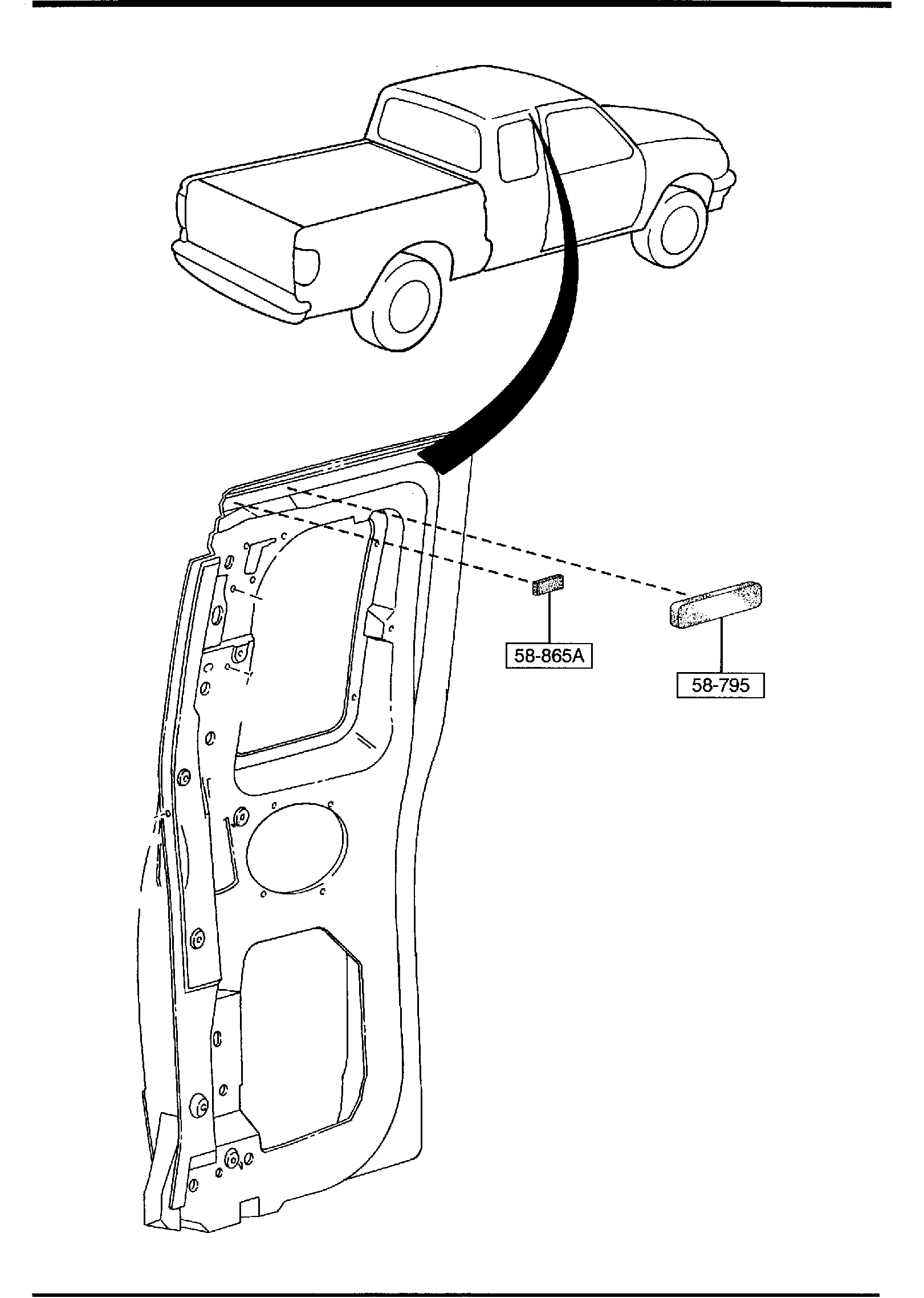Diagram BODY MOULDINGS for your 2001 Mazda B2300  CAB PLUS  