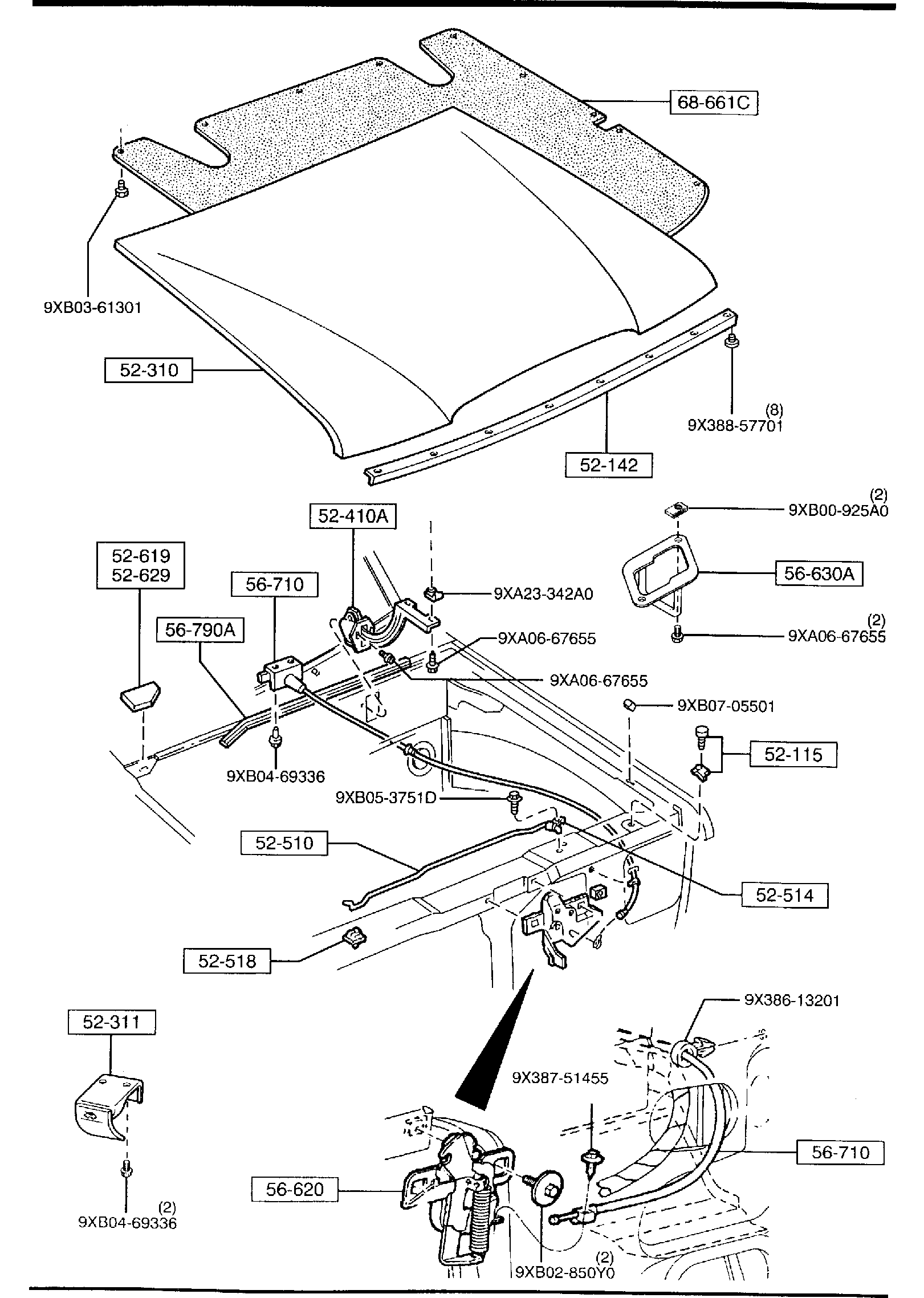 Diagram BONNET for your 2003 Mazda B2500   
