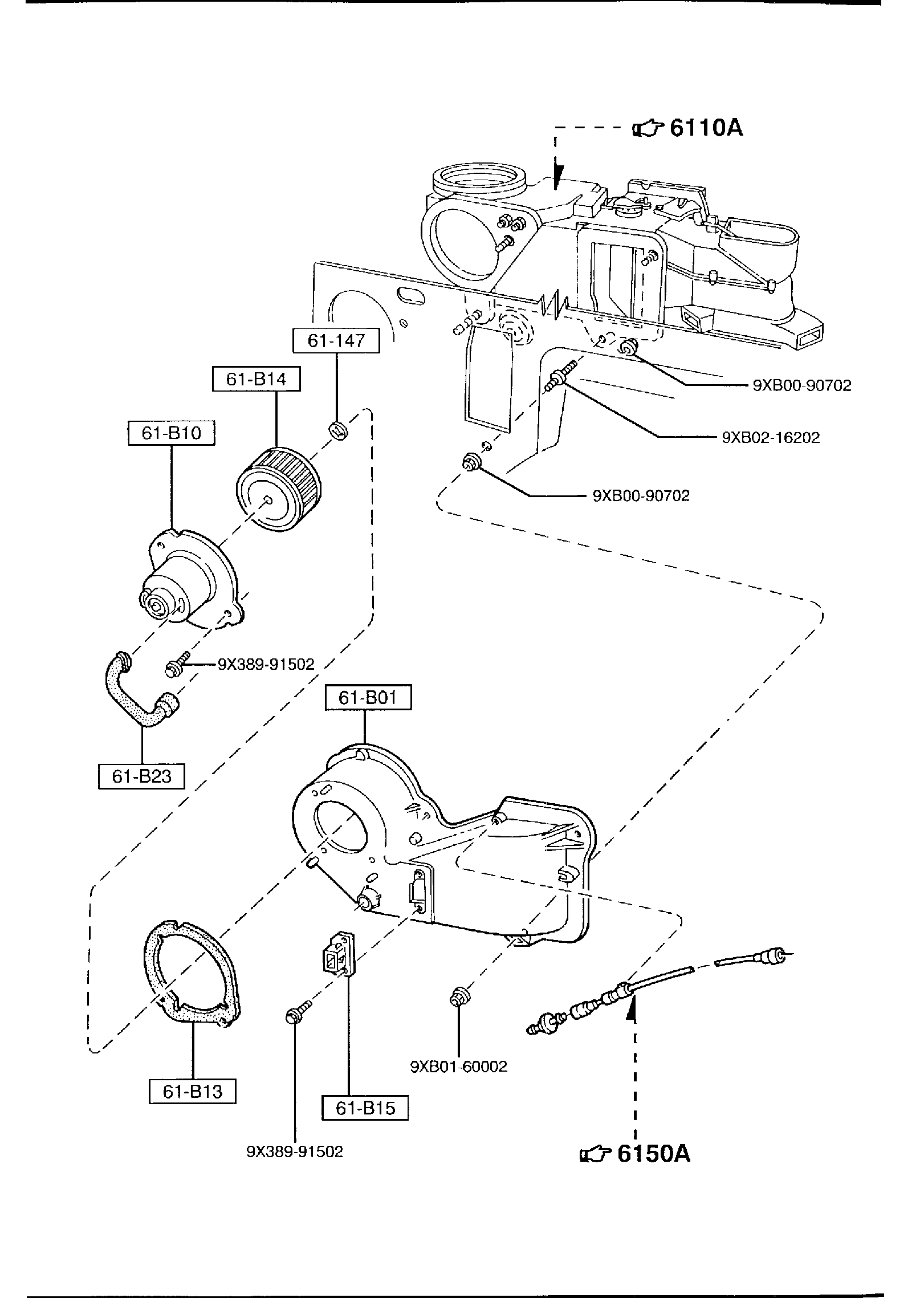 Full size assembly image of HEATER BLOWER COMPONENTS (1/1)