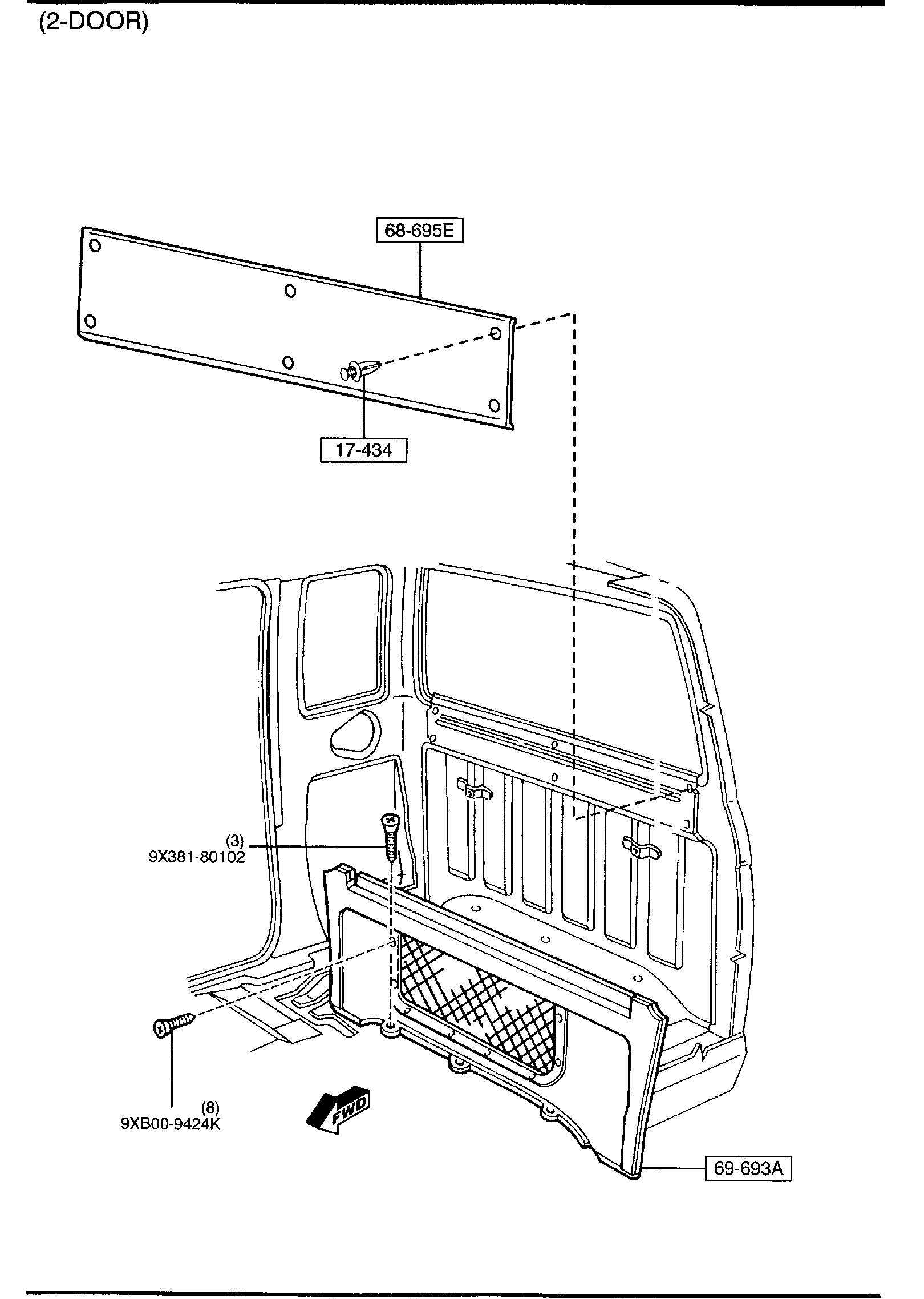 Diagram FLOOR MATS & PADS (CAB PLUS) for your 2002 Mazda B2300  CAB PLUS DS 