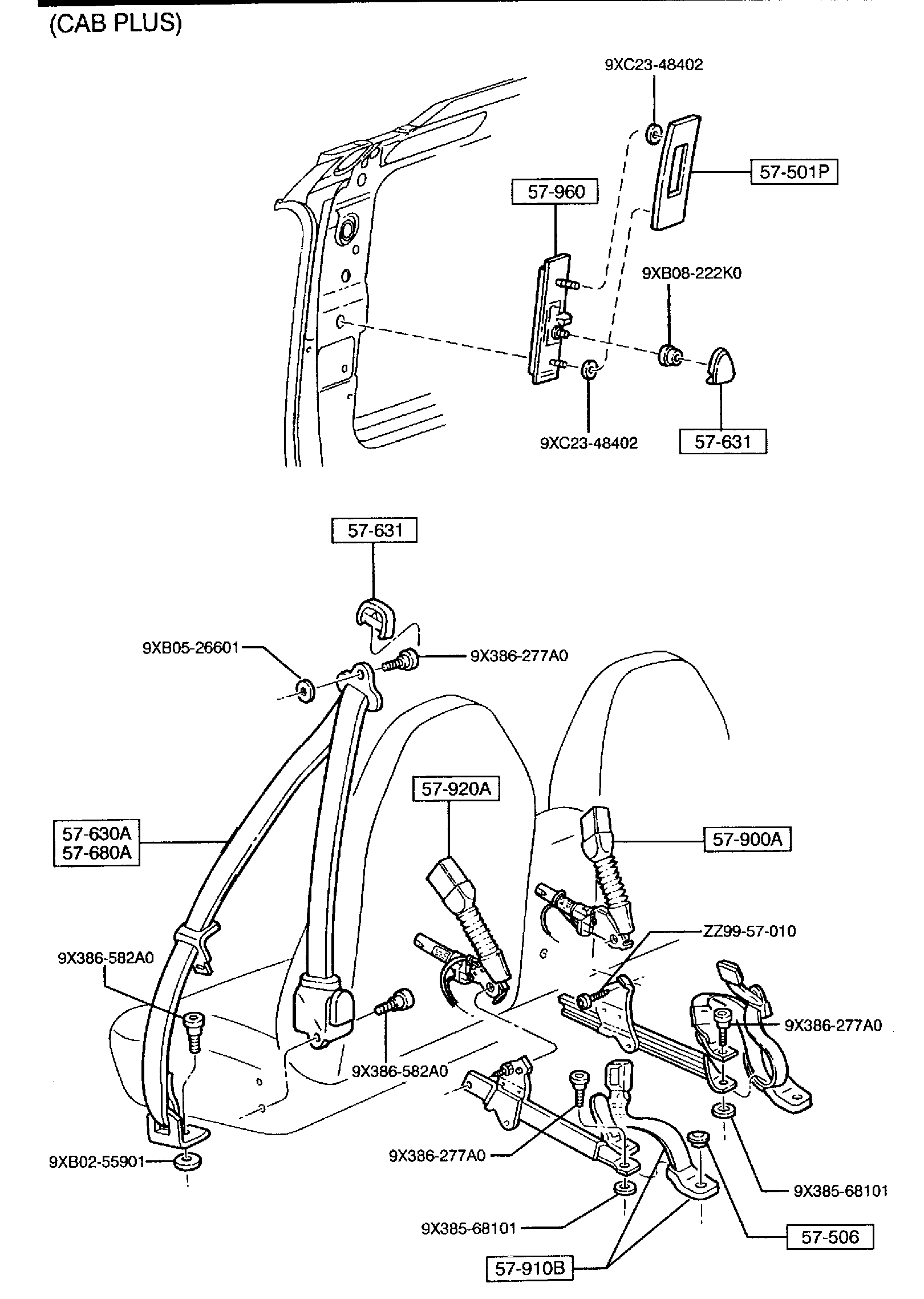 Diagram FRONT SEAT BELTS (SPRIT BENCH) for your 2011 Mazda Mazda3   