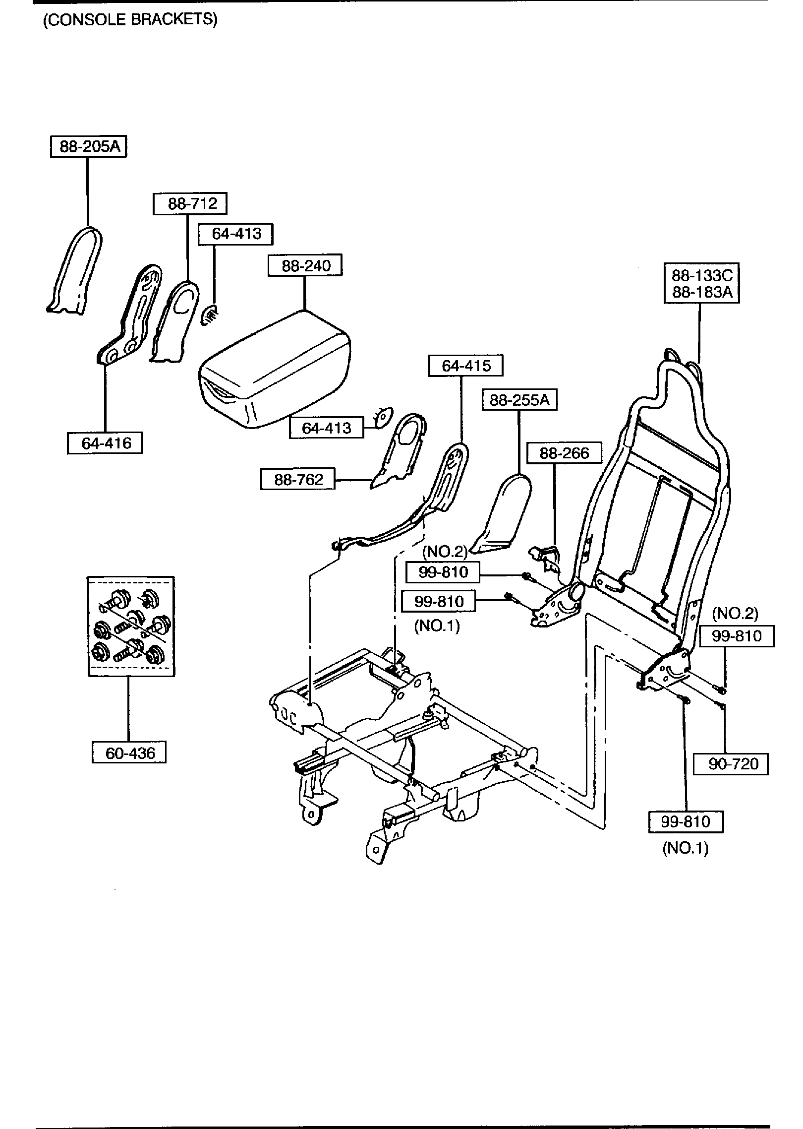 Diagram FRONT SEATS (SPLIT BENCH) for your 2012 Mazda MX-5 Miata   