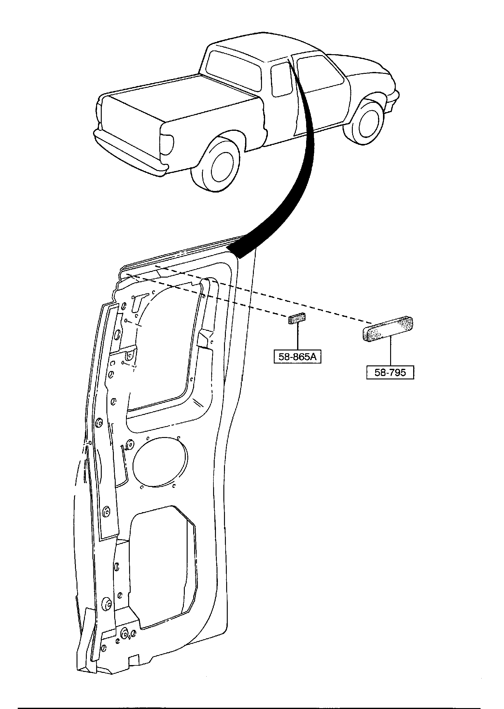 Diagram BODY MOULDINGS for your 2009 Mazda B2300  REG.CAB  