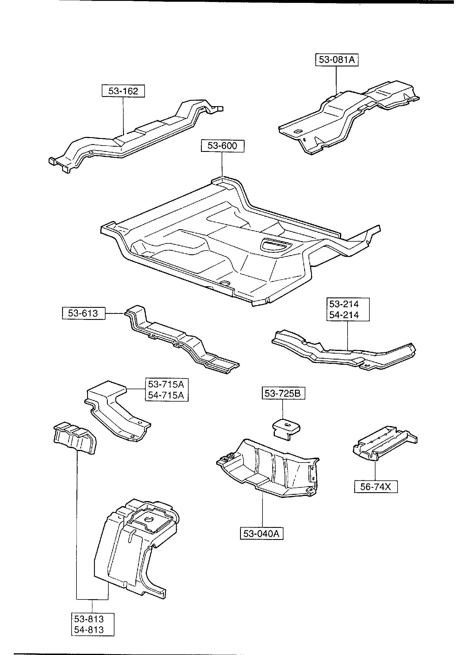 Full size assembly image of FLOOR PANELS (SHORT BED & LONG BED) (1/1)