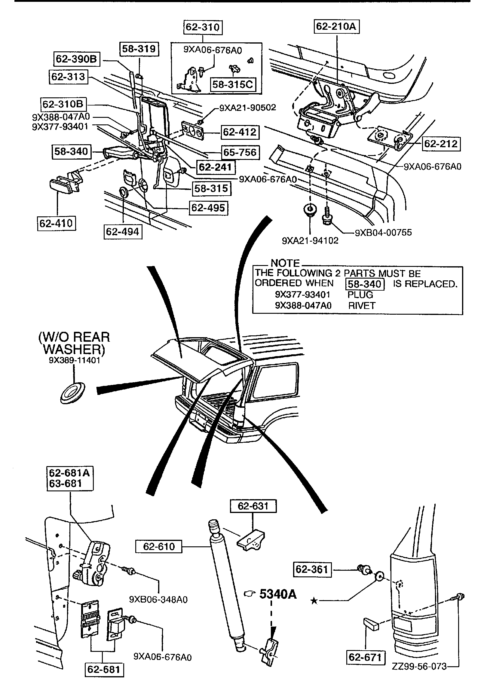 Diagram LIFT GATE MECHANISMS for your 2009 Mazda Mazda5   