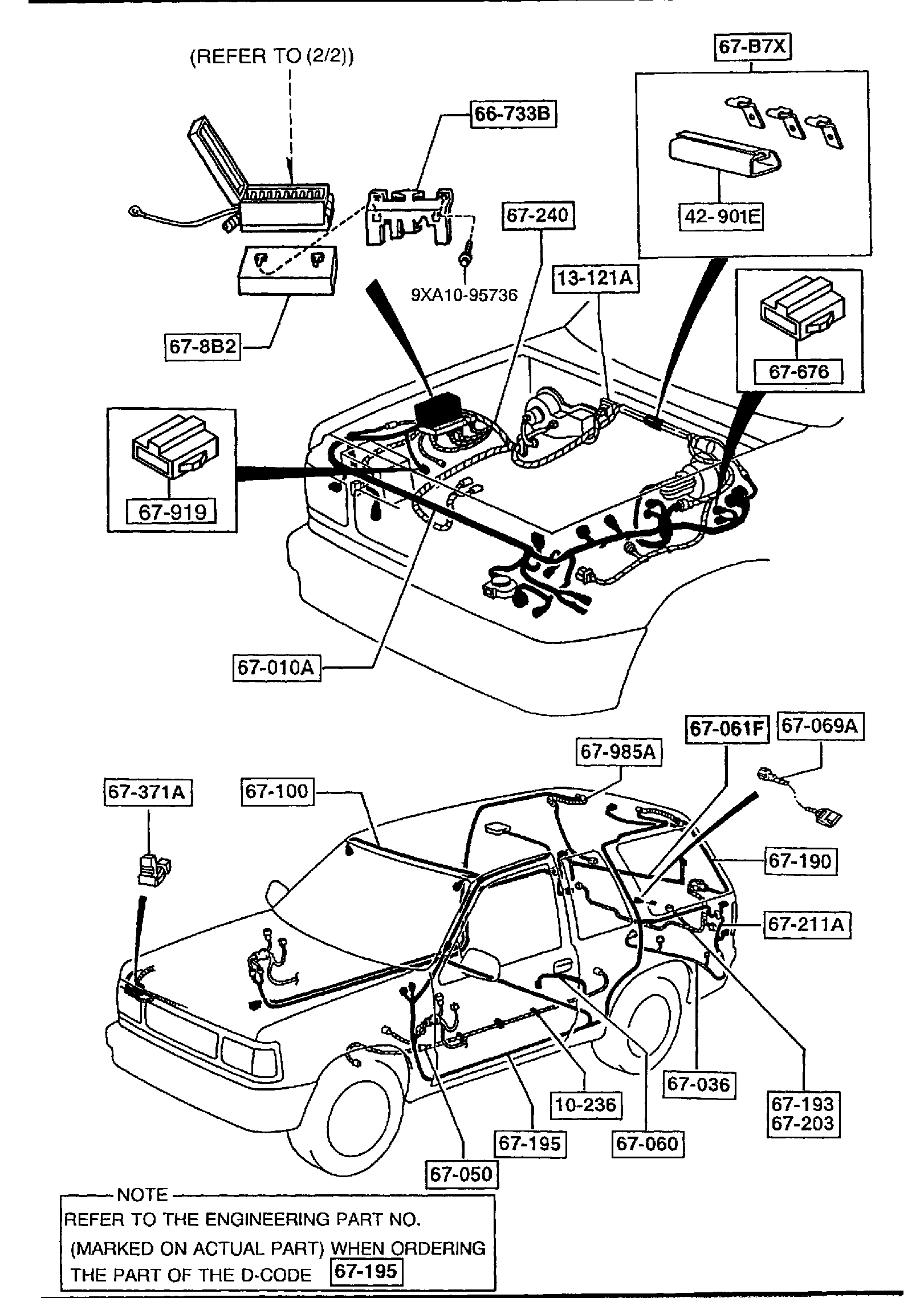 Diagram FRONT & REAR WIRING HARNESS for your 1992 Mazda Navajo  BASE 