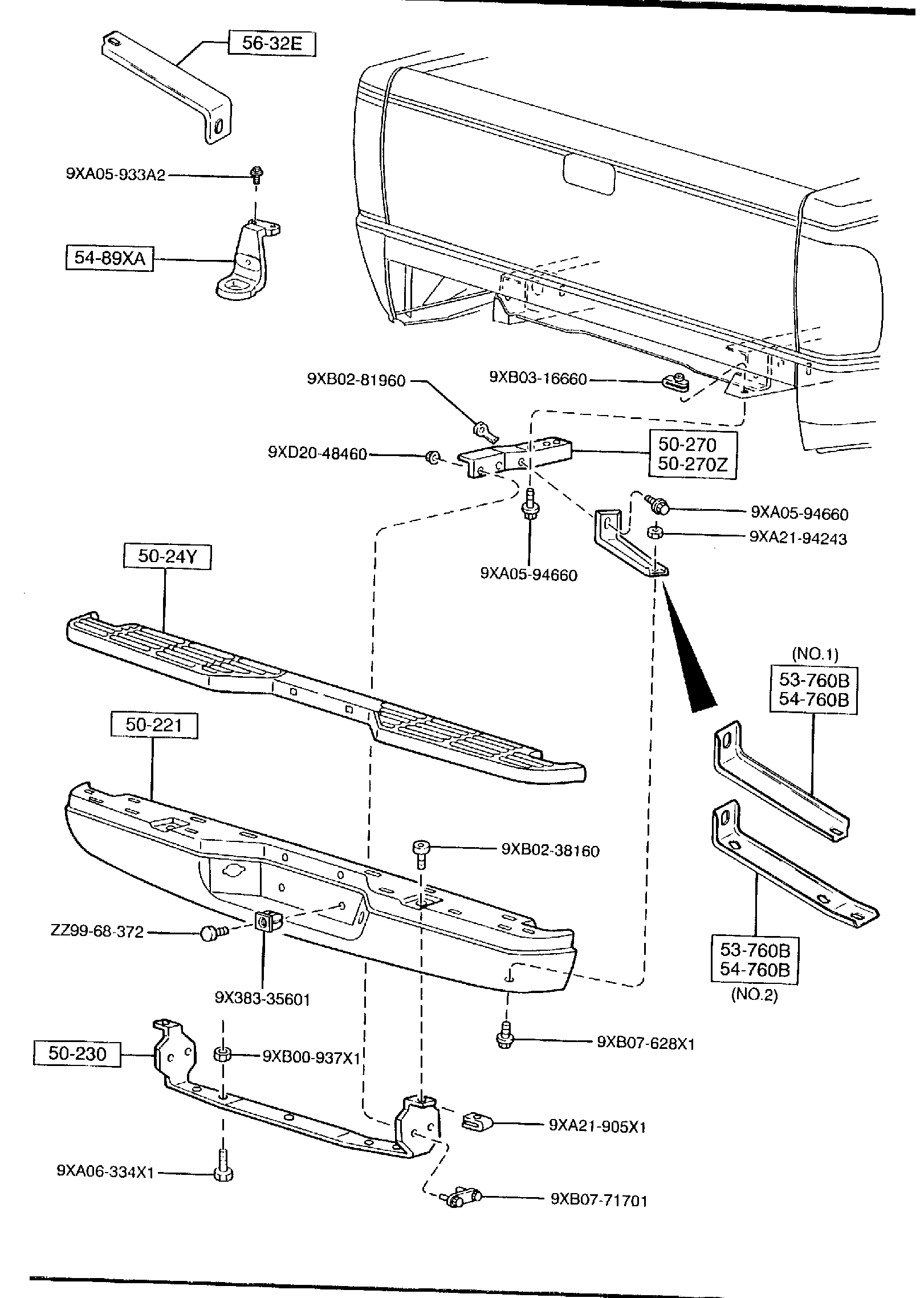 Full size assembly image of REAR BUMPER (1/2)