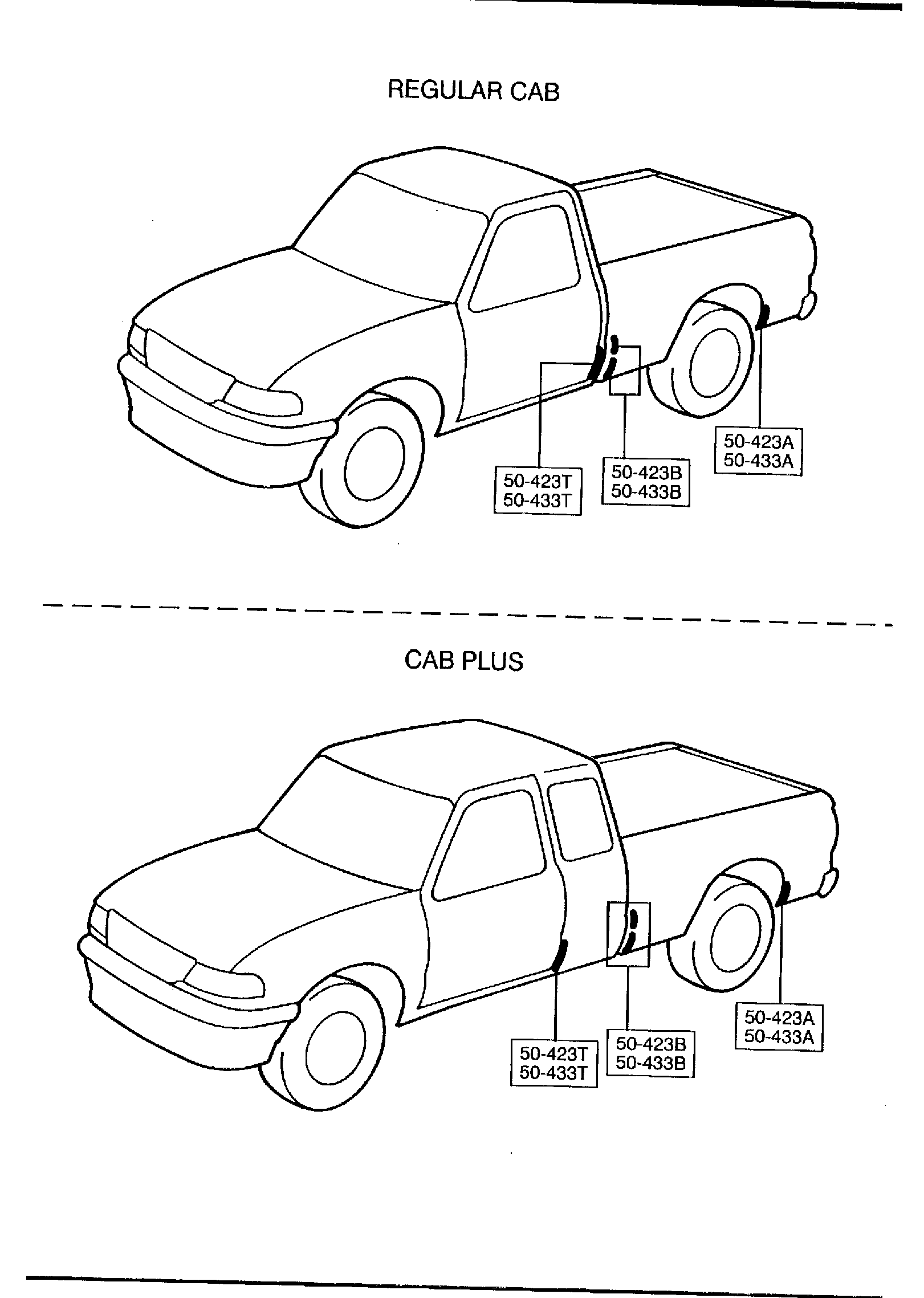 Diagram SIDE PROTECTORS for your 1998 Mazda B4000 3.0L MT 4X4 SHORT BED SE 