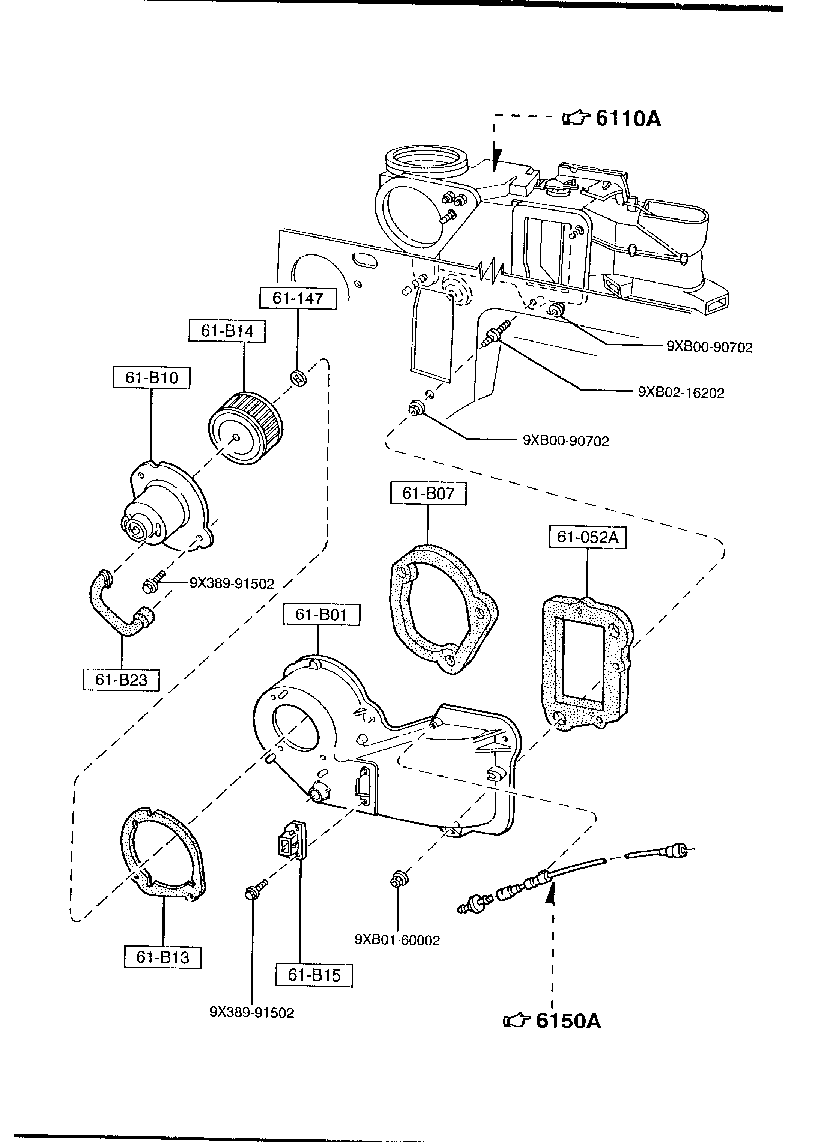 Full size assembly image of HEATER BLOWER COMPONENTS (1/1)