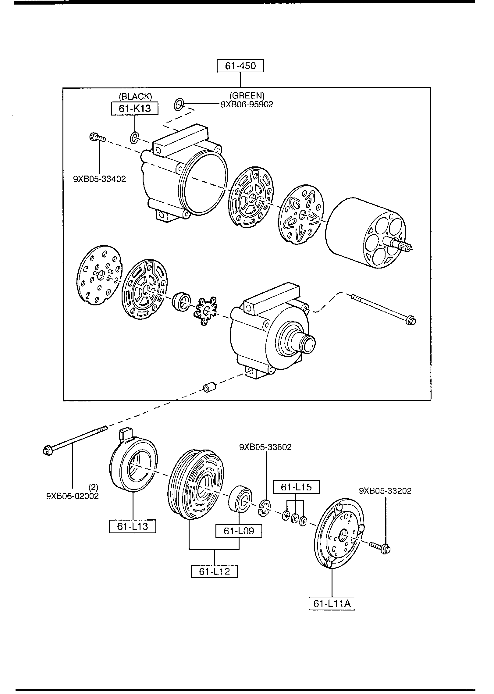 Full size assembly image of AIR CONDITIONING COMPRESSOR COMPONENTS (1/1)