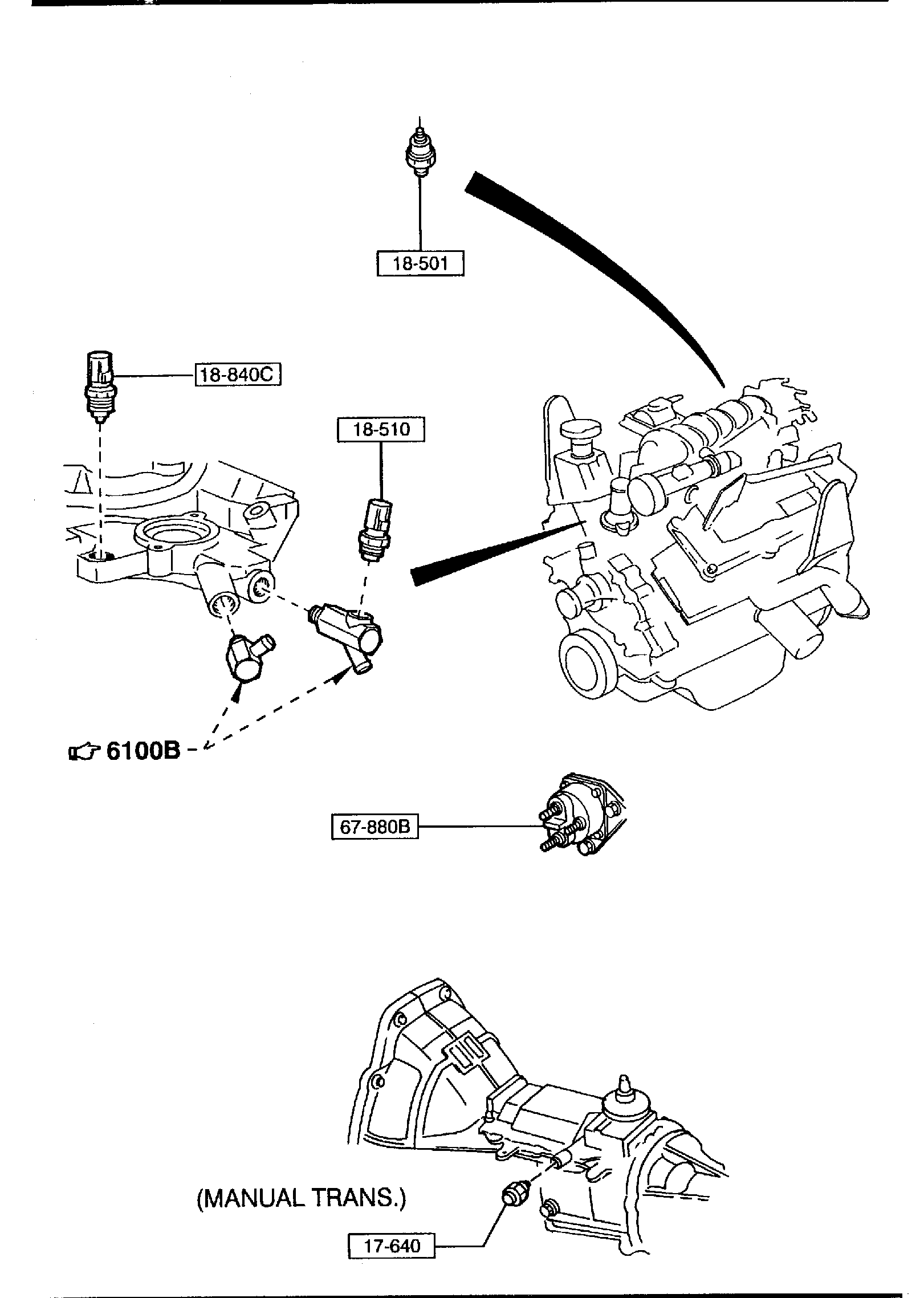 Diagram ENGINE SWITCHES & RELAY (3000CC) for your 1999 Mazda B3000   