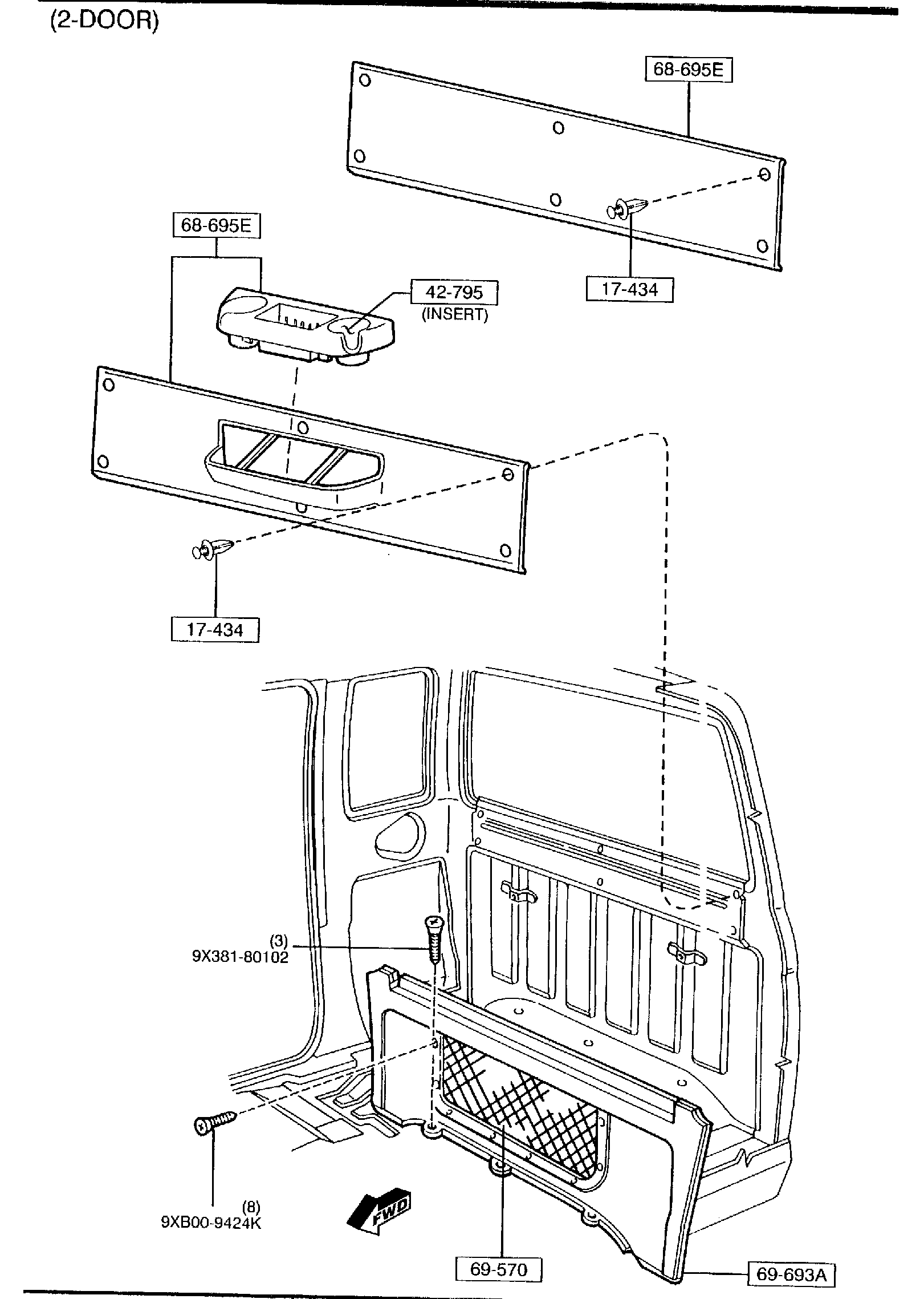 Diagram FLOOR MATS & PADS (CAB PLUS) for your 1999 Mazda B2500   
