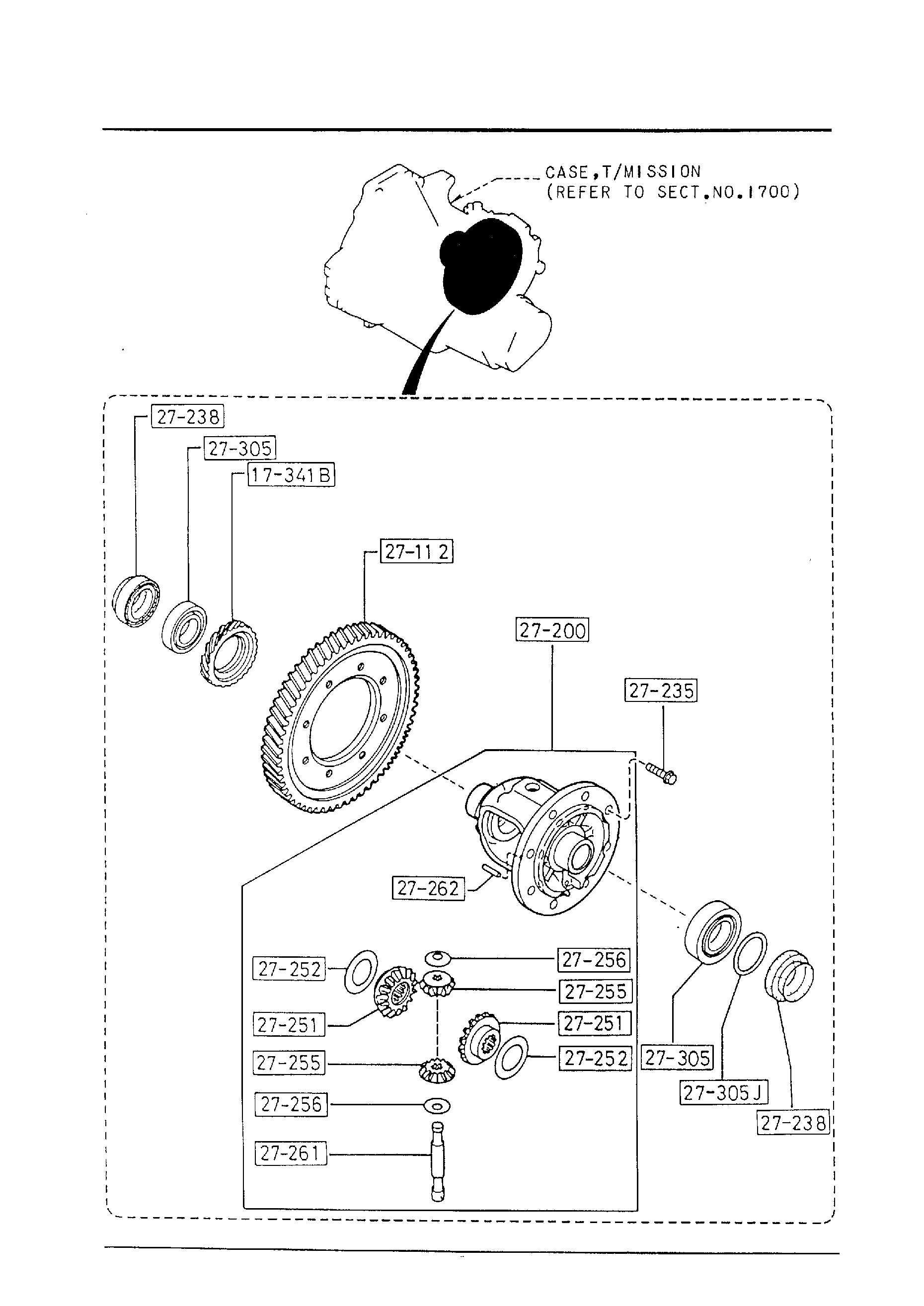 Diagram FRONT DIFFERENTIALS (MANUAL T/MISSION) for your Mazda