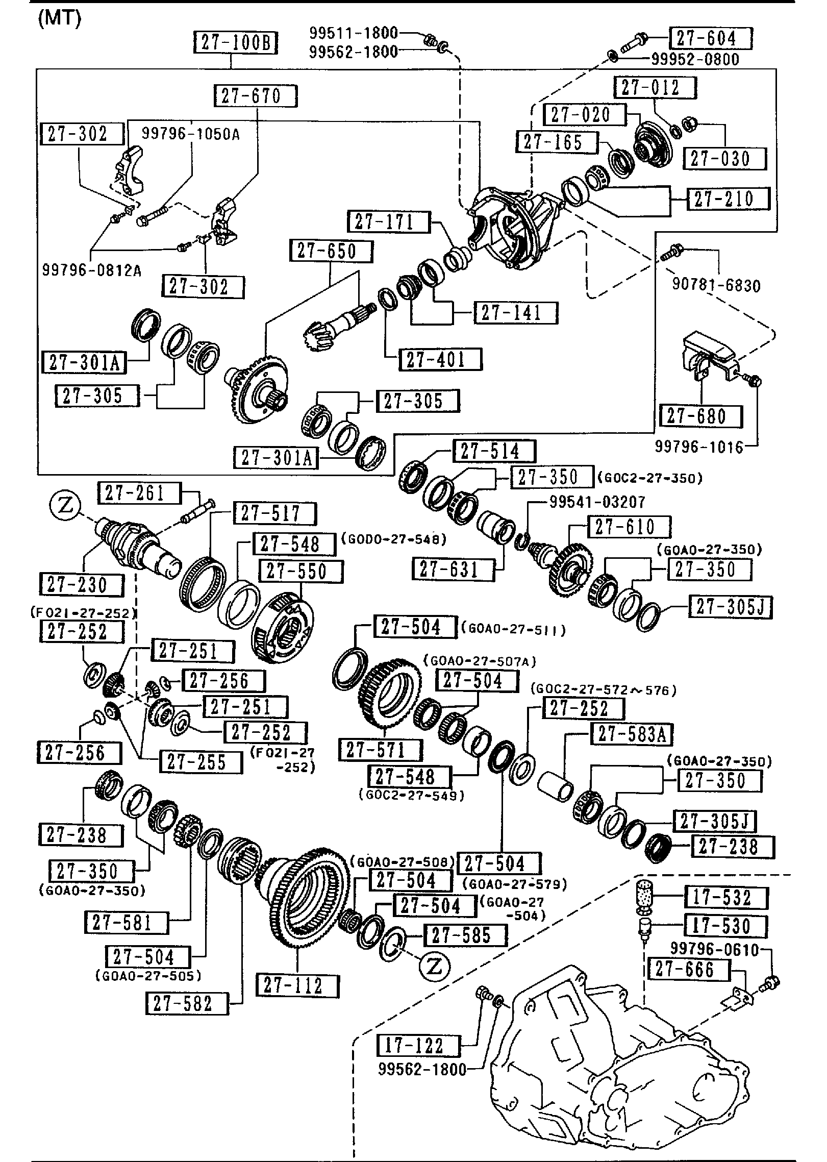 Diagram FRONT DIFFERENTIALS (4WD) for your 2014 Mazda Mazda3  SEDAN I (VIN Begins: JM1) 