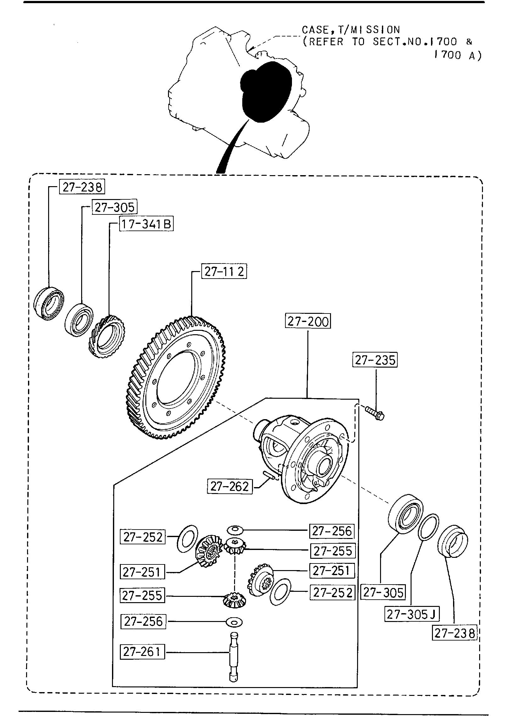 Diagram FRONT DIFFERENTIALS (MANUAL T/MISSION) for your Mazda