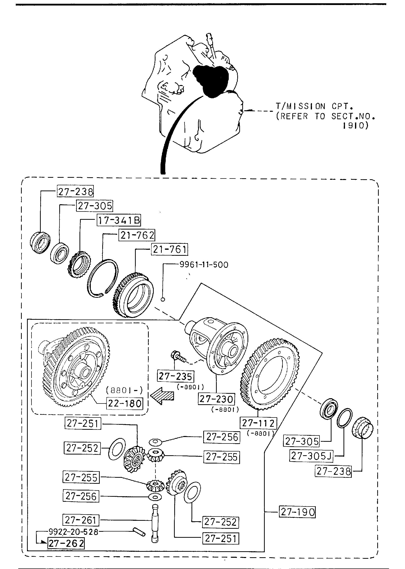 Diagram FRONT DIFFERENTIALS (AT) for your Mazda