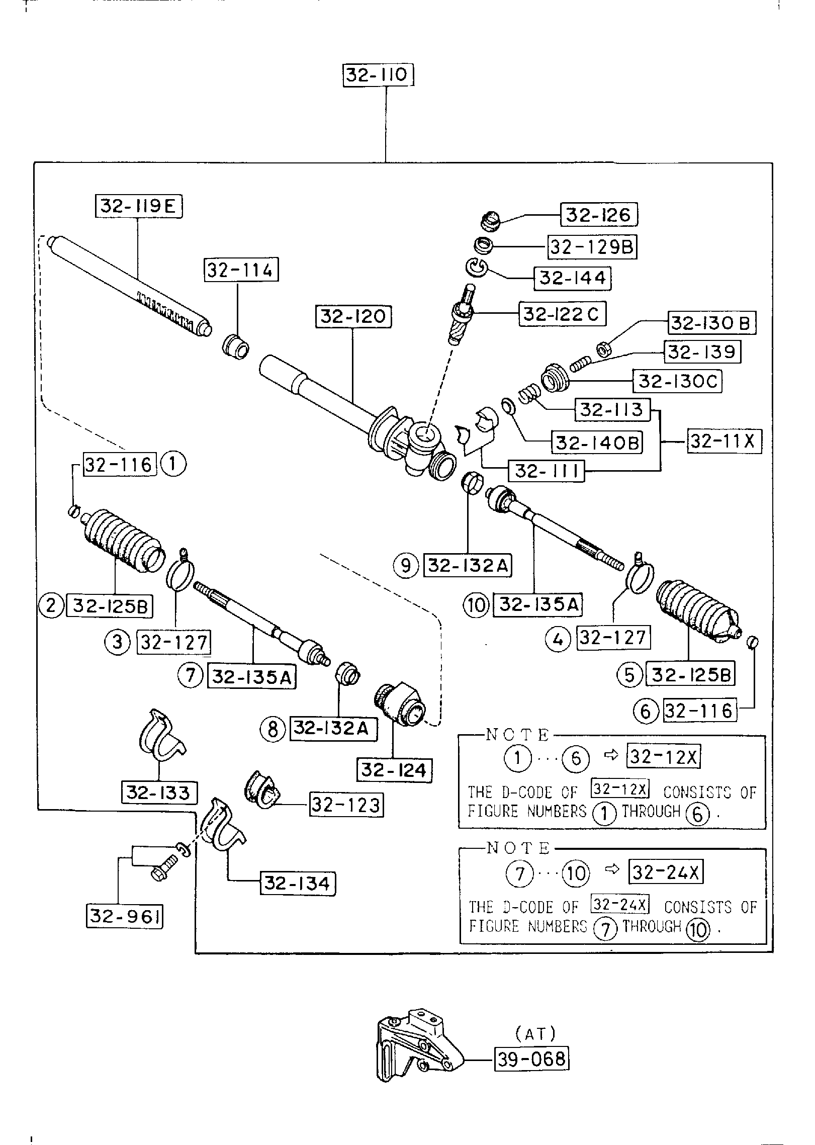 Diagram STEERING GEAR (W/O POWER STEERING)(C.G.R. TYPE) (U.S.A.) for your 2010 Mazda RX-8   
