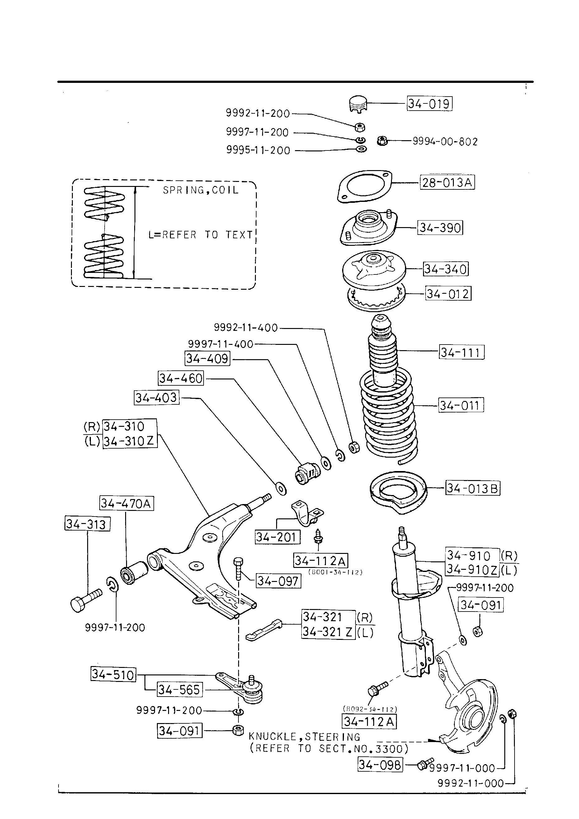 Diagram FRONT SUSPENSION MECHANISMS (SEDAN>EGI) for your 2012 Mazda Mazda3  SEDAN IGT 