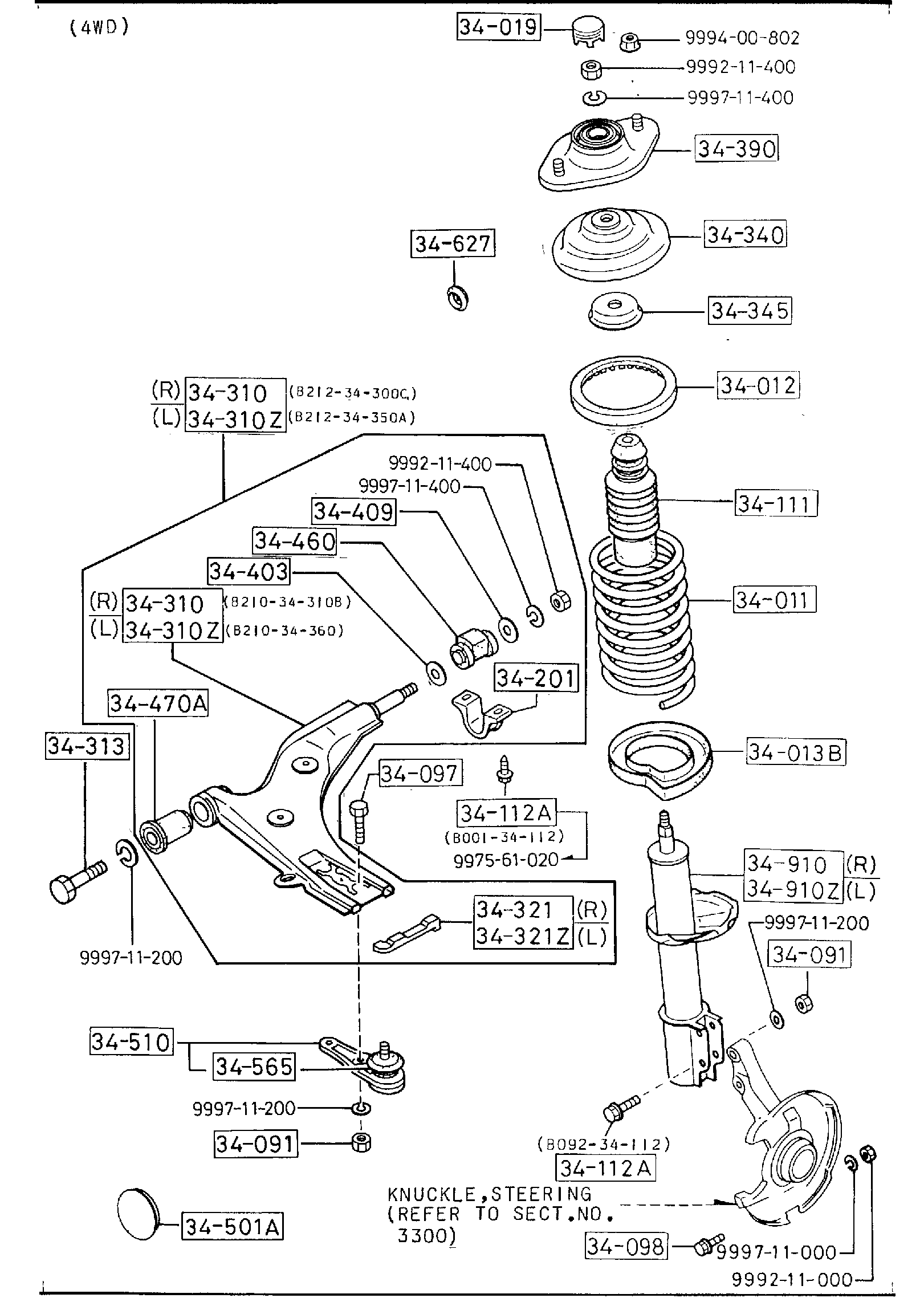 Diagram FRONT SUSPENSION MECHANISMS (TURBO) for your 2017 Mazda Mazda3  SEDAN TOURING (VIN Begins: JM1) 