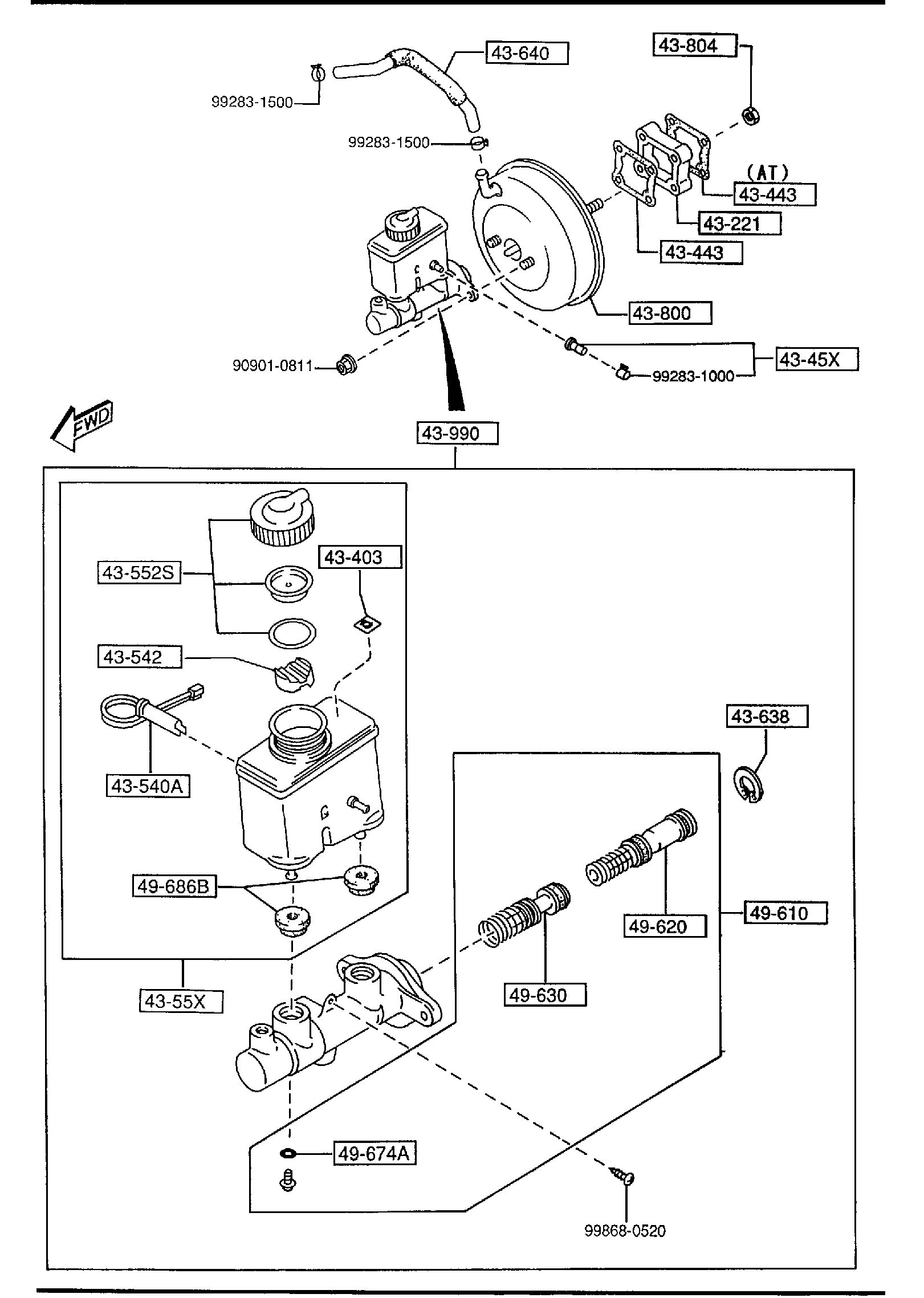 Diagram BRAKE MASTER CYLINDER & POWER BRAKE (1600CC)(W/O ANTILOCK BRAKE) for your 2009 Mazda Mazda3 2.3L MT HATCHBACK SIGNATURE 