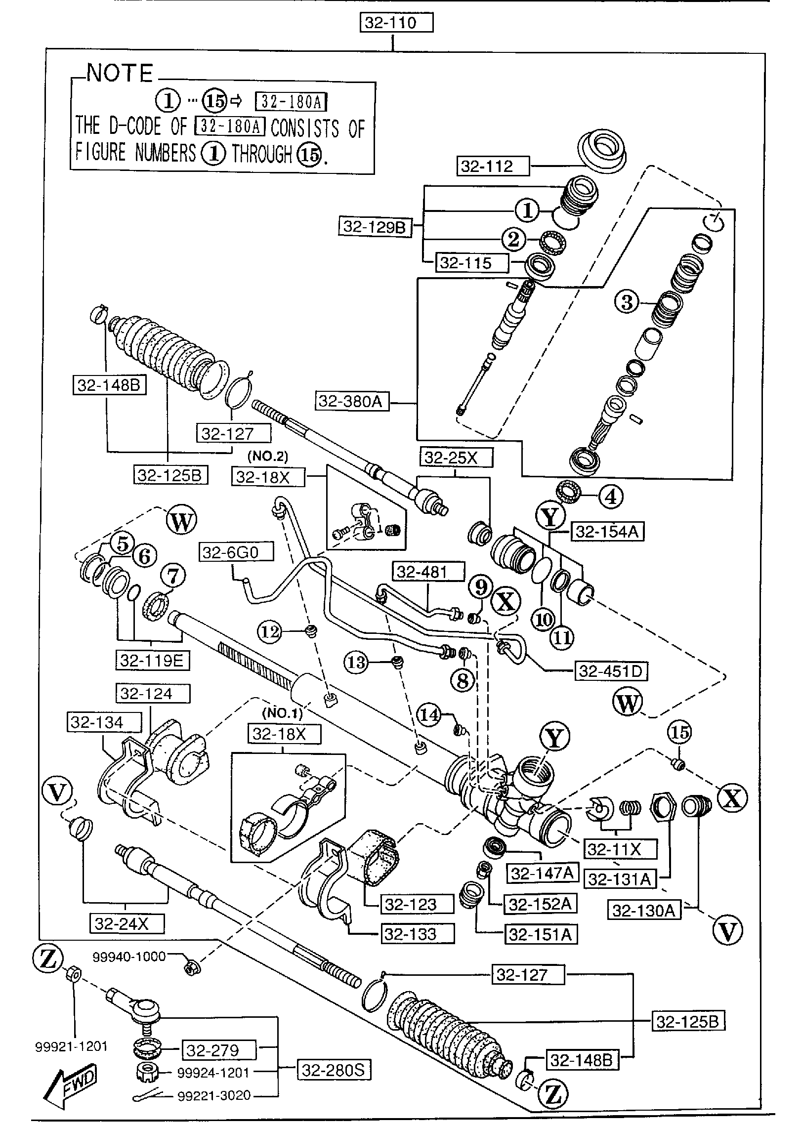 Diagram STEERING GEAR (1600CC) for your Mazda