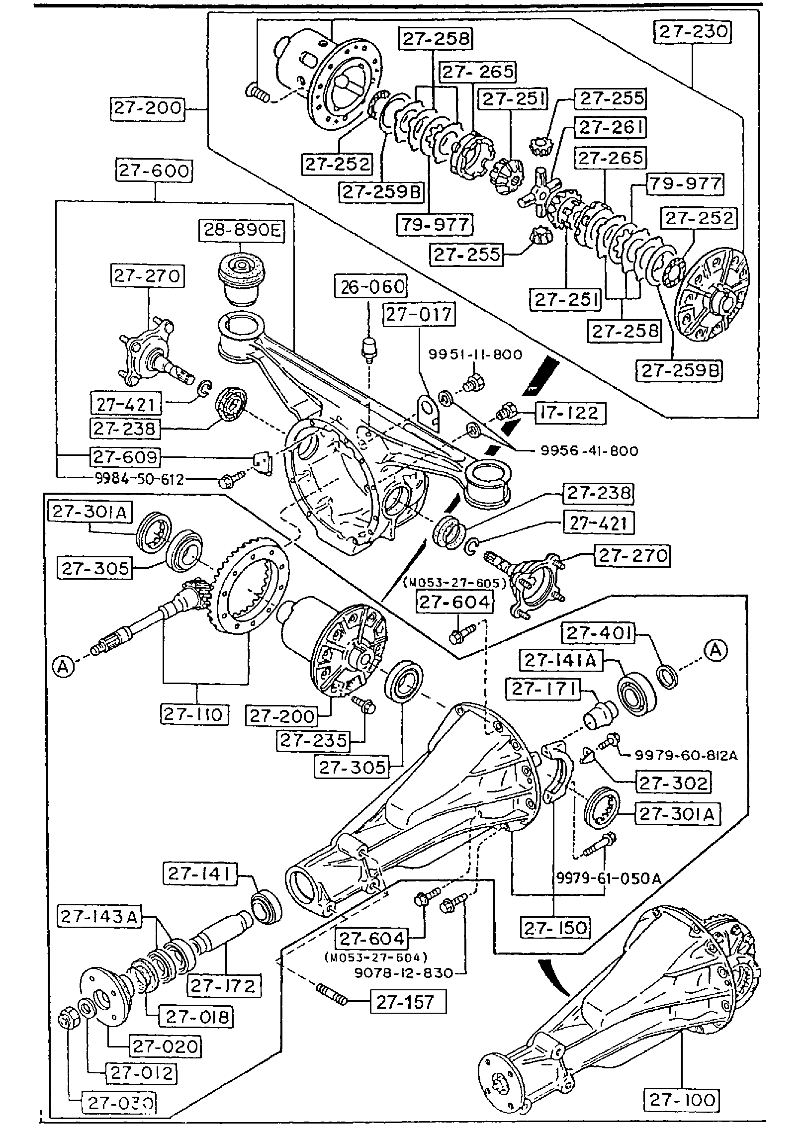 Diagram REAR DIFFERENTIALS (W/O TURBO)(LIMITED-SLIP DIFF.) for your Mazda