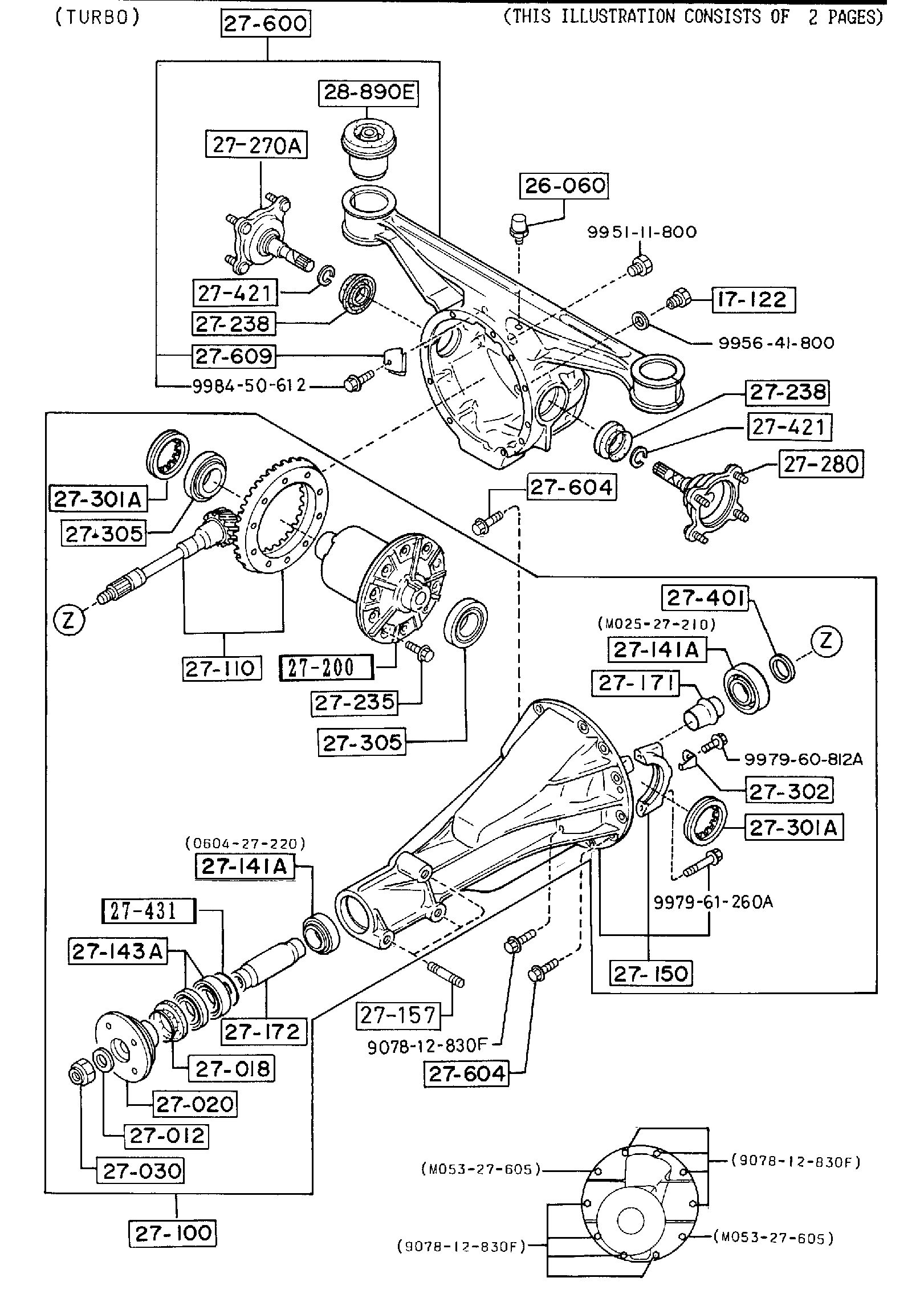 Diagram REAR DIFFERENTIALS (LIMITED SLIP DIFF.) for your Mazda
