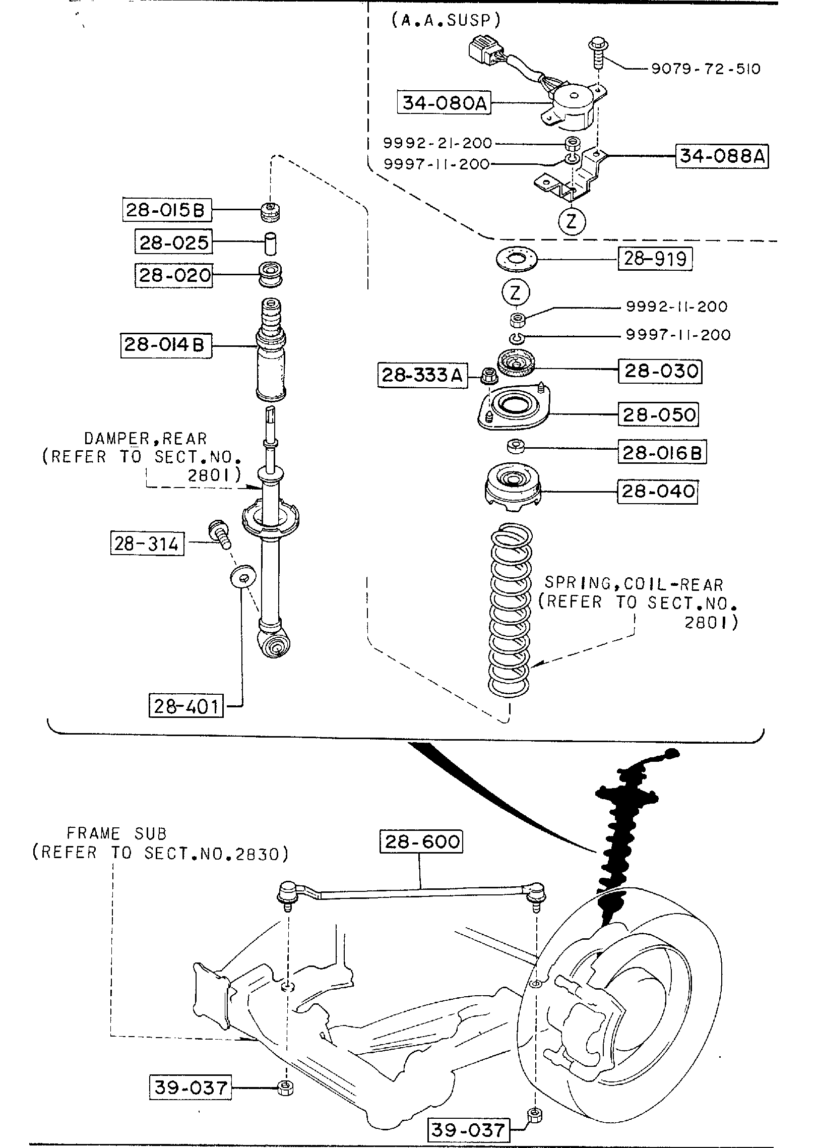 Diagram REAR SUSPENSION MECHANISMS for your 2008 Mazda CX-7   