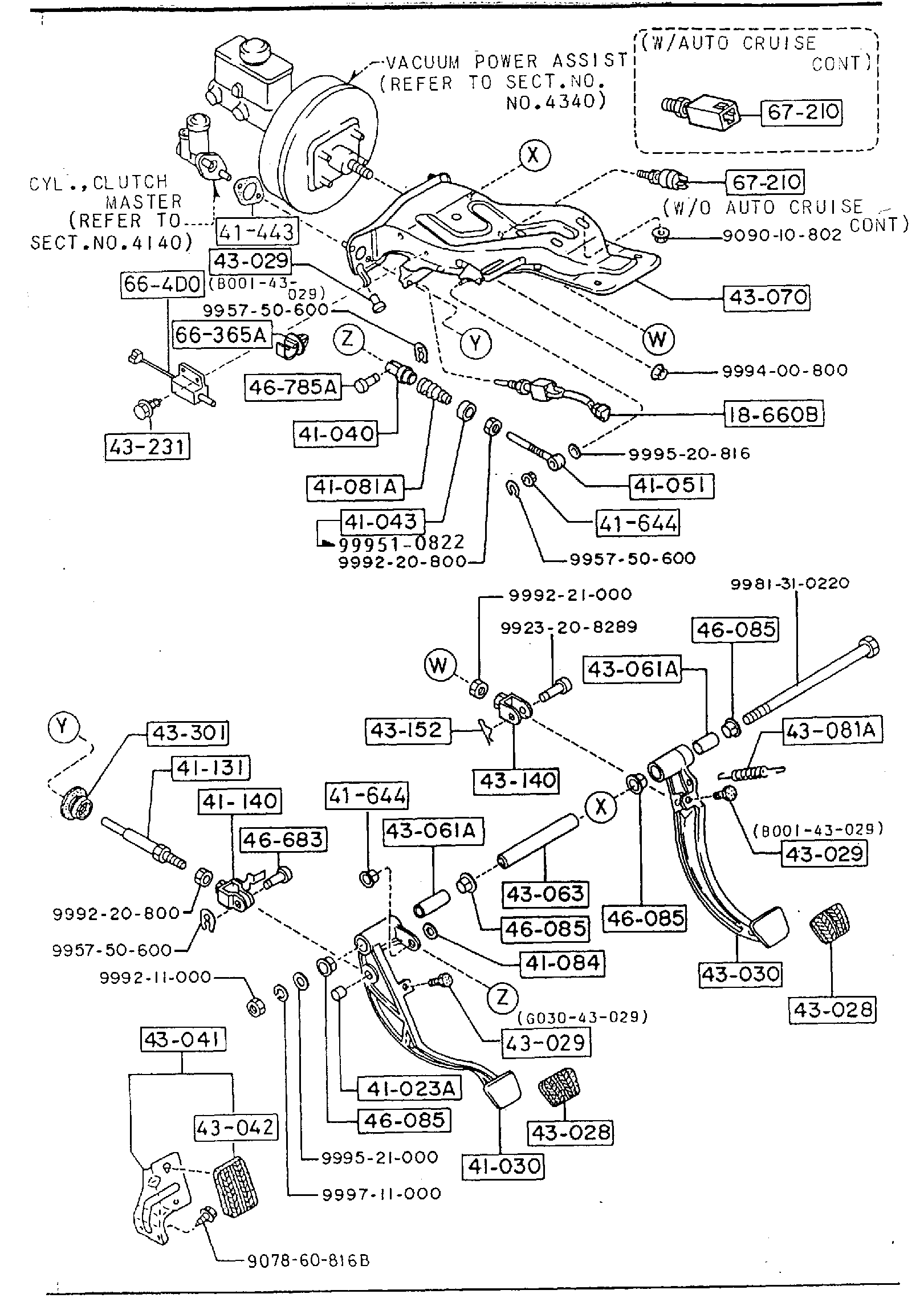 Diagram CLUTCH & BRAKE PEDALS (MANUAL TRANSMISSION) for your 2009 Mazda CX-7   