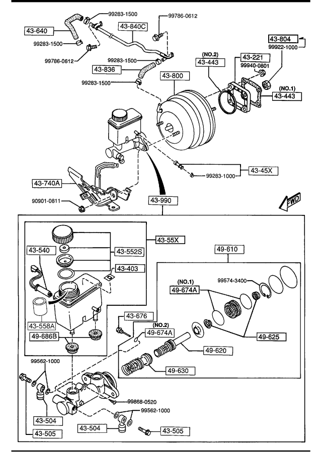 Diagram BRAKE MASTER CYLINDER & POWER BRAKE for your 2015 Mazda Mazda3  SEDAN STR 