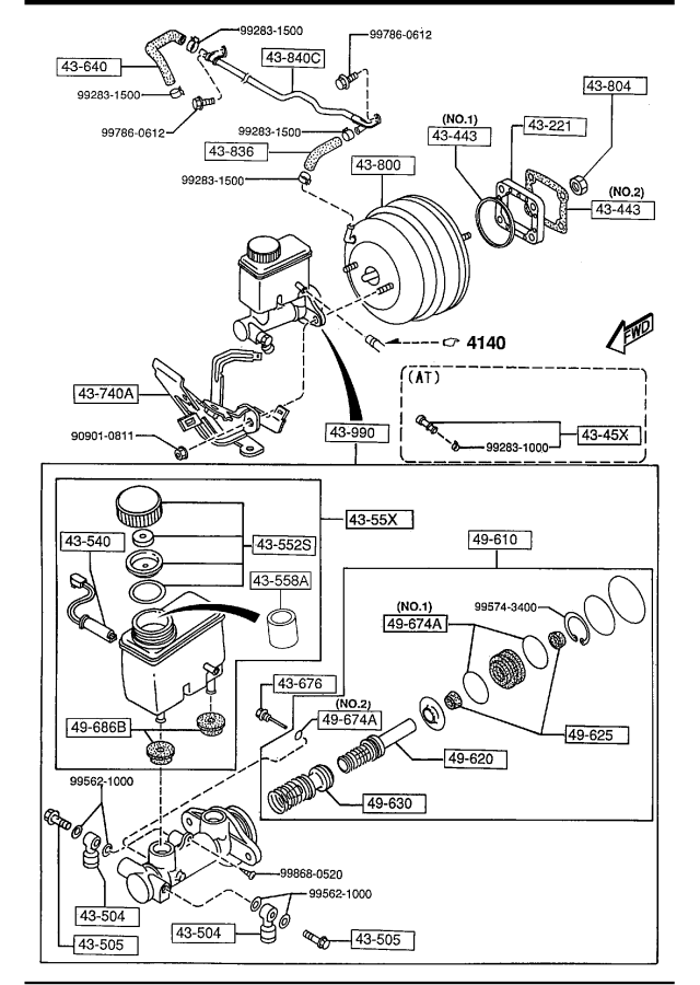 Diagram BRAKE MASTER CYLINDER & POWER BRAKE for your 2015 Mazda Mazda3  SEDAN STR 