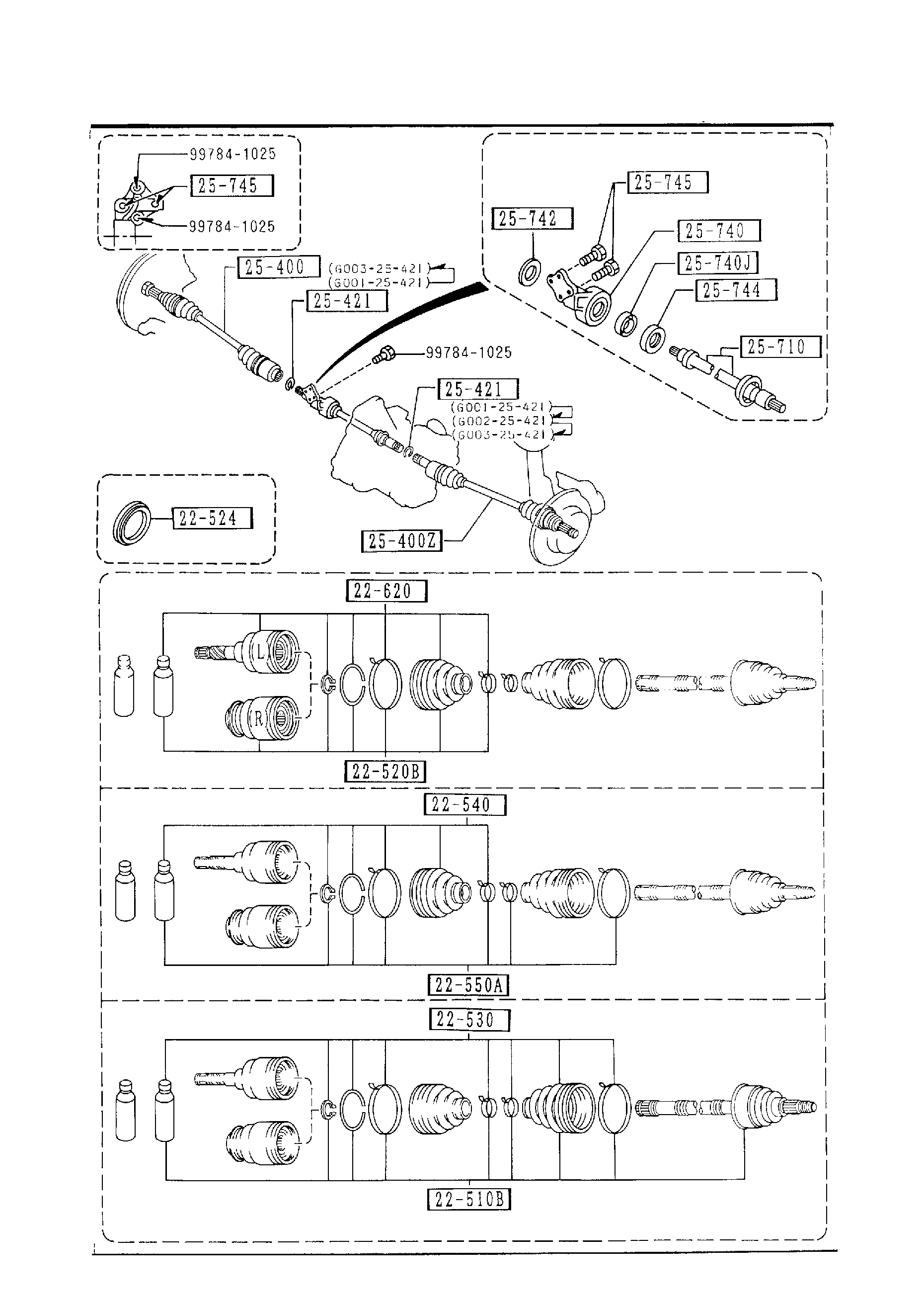 Diagram FRONT DRIVE SHAFTS (MANUAL TRANSMISSION) (W/O TURBO) for your 2006 Mazda Tribute   