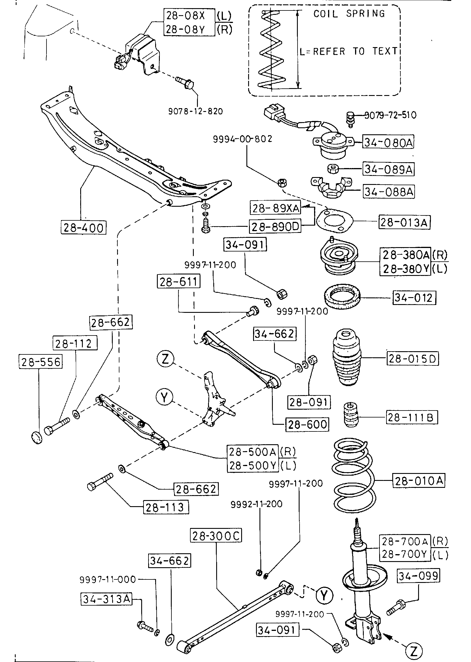 Diagram REAR SUSPENSION MECHANISMS (HATCHBACK)(FOR AUTOMATIC ADJUSTING SUSPENTION) (LX,GT) for your 2007 Mazda Mazda3 2.3L MT HATCHBACK S 