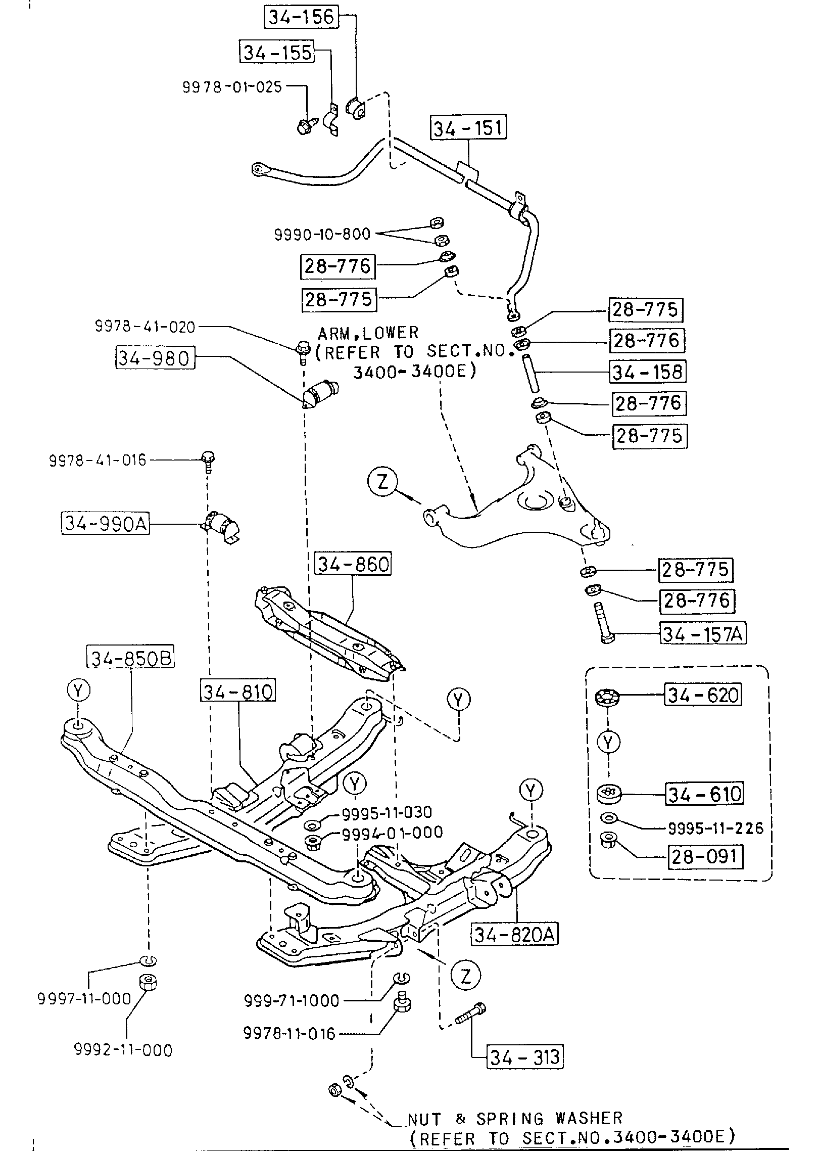 Diagram CROSSMEMBER & STABILIZER for your 2007 Mazda Mazda3  HATCHBACK SIGNATURE 